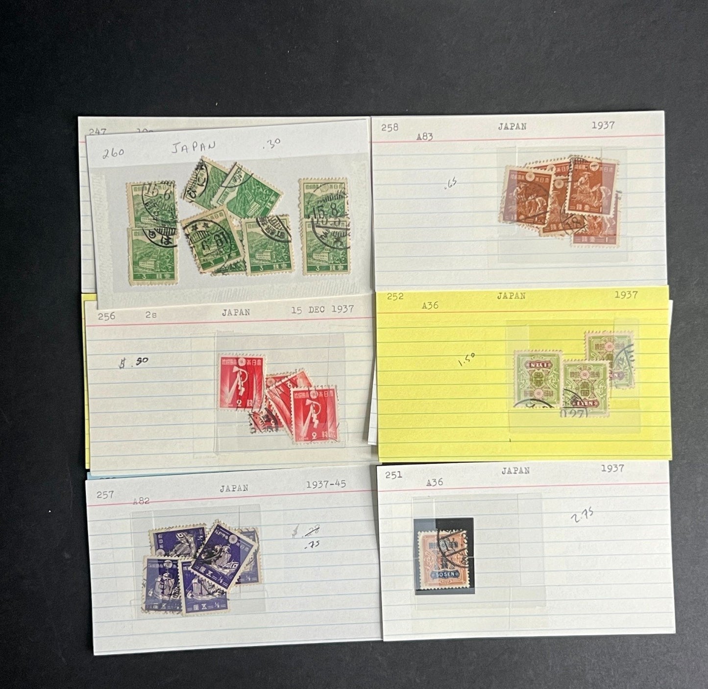 Japan Stamp Collection Dealer Cards $345 CV Mint & Used ZAYIX