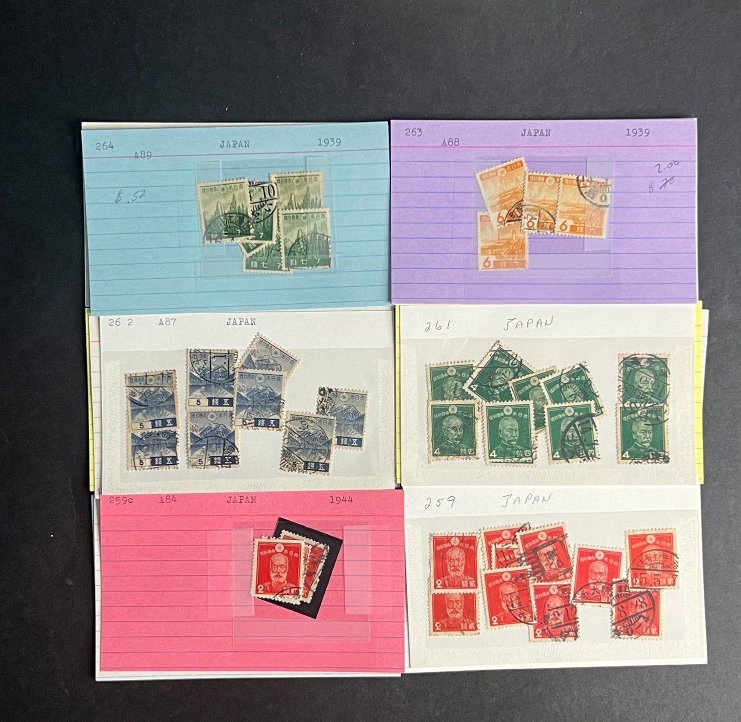 Japan Stamp Collection Dealer Cards $345 CV Mint & Used ZAYIX