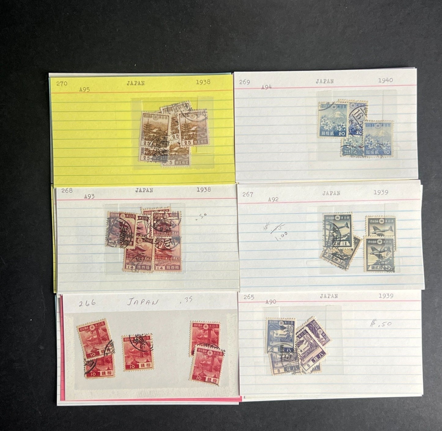 Japan Stamp Collection Dealer Cards $345 CV Mint & Used ZAYIX