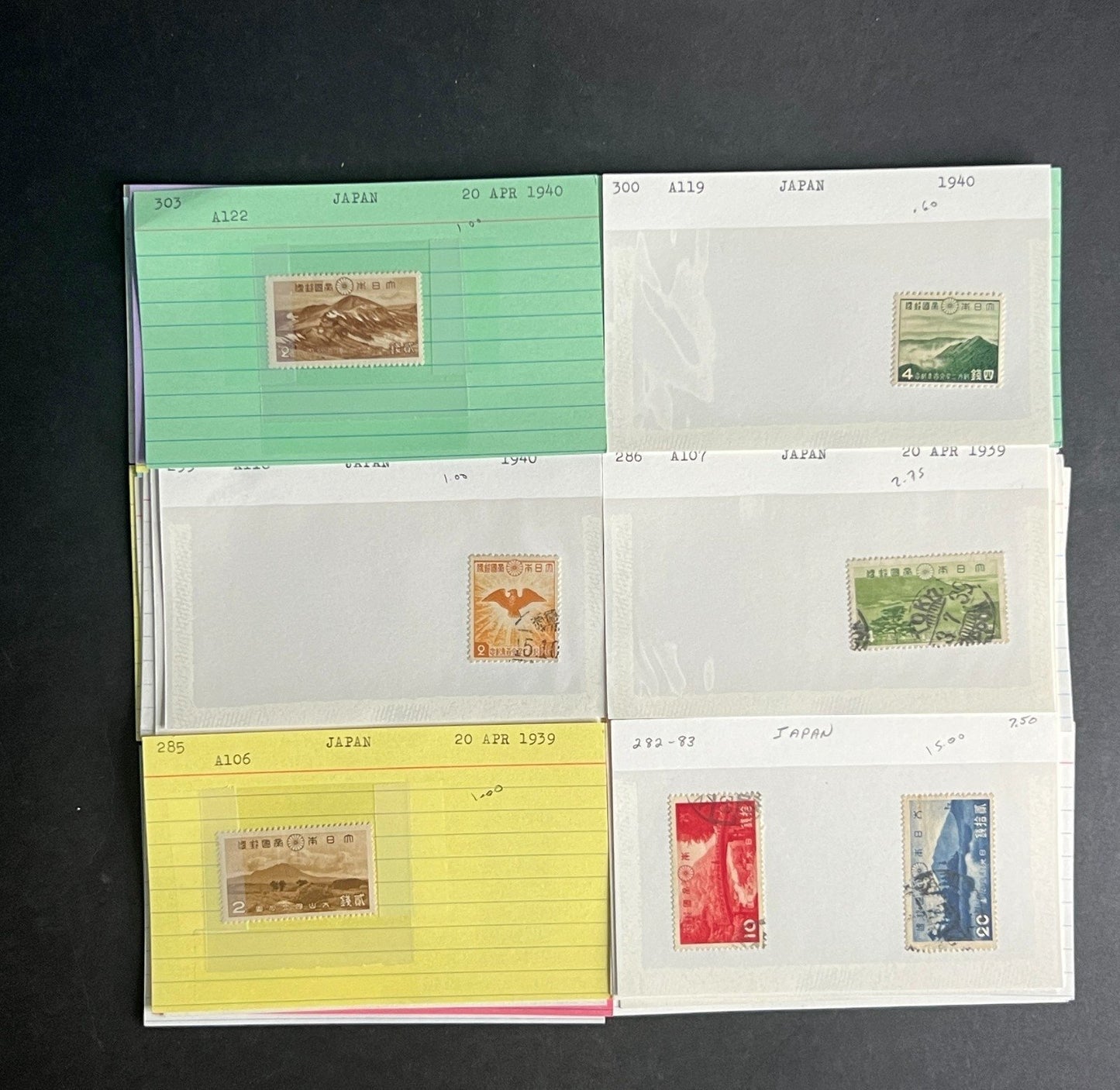 Japan Stamp Collection Dealer Cards $345 CV Mint & Used ZAYIX