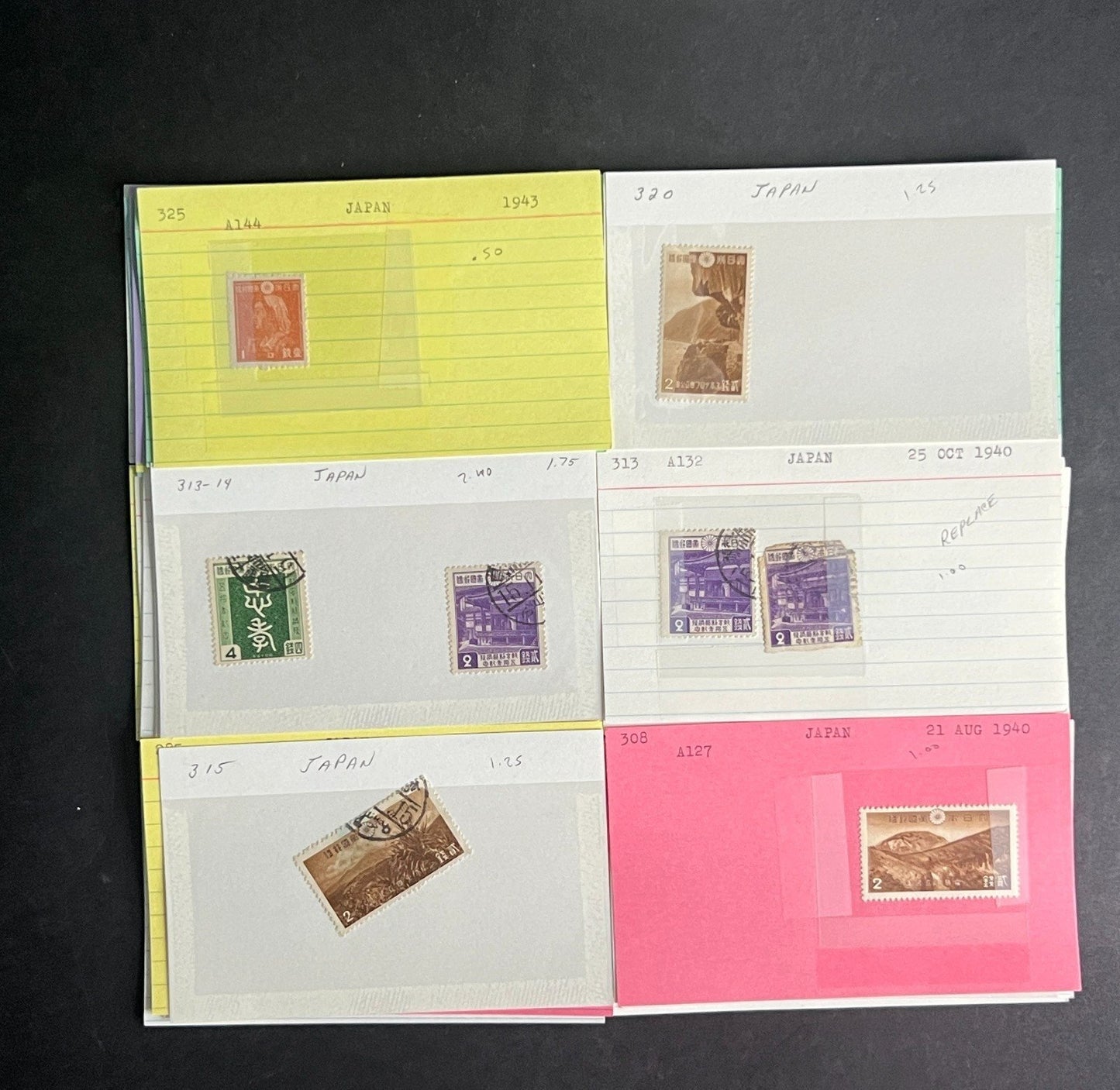 Japan Stamp Collection Dealer Cards $345 CV Mint & Used ZAYIX
