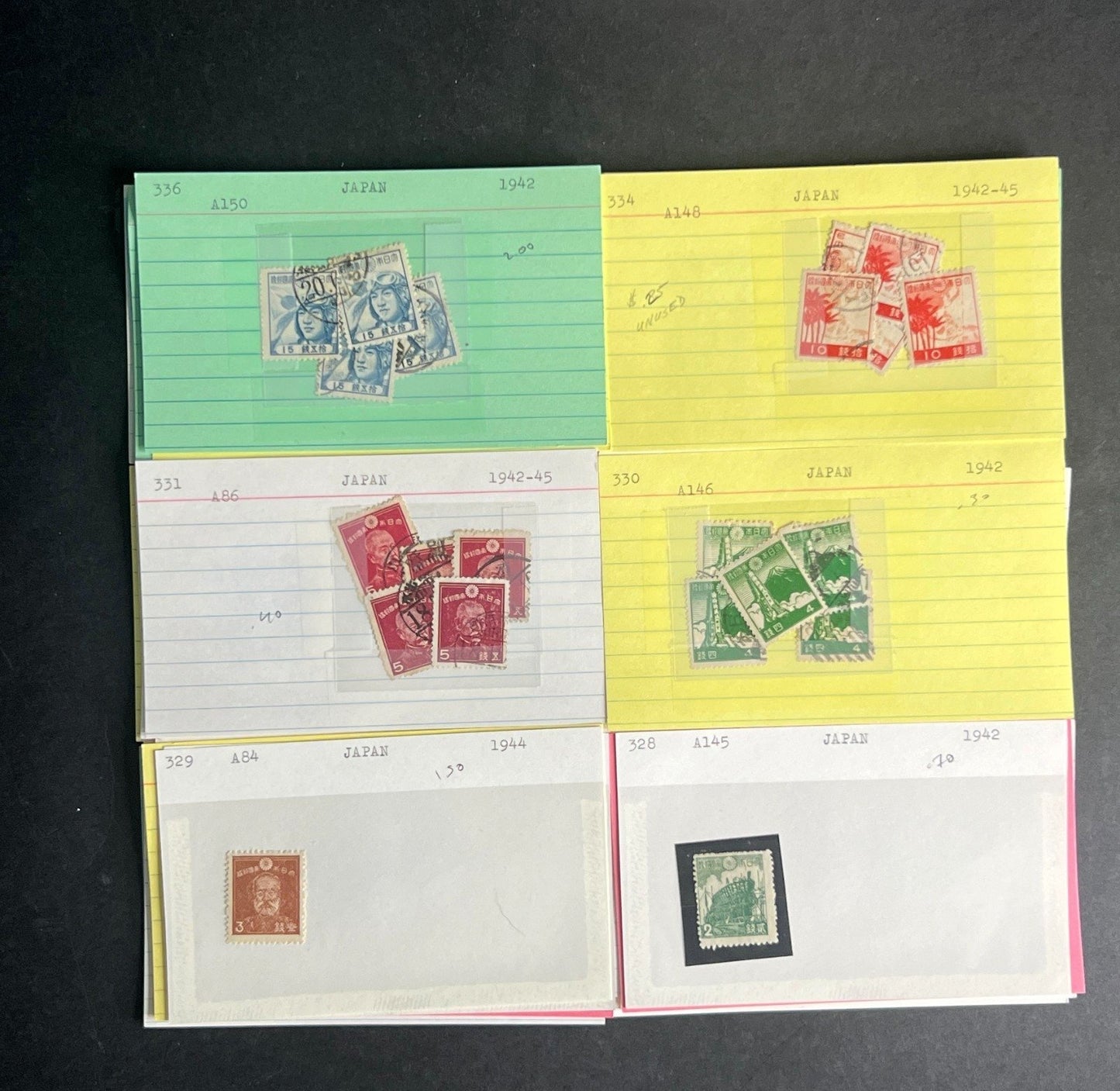 Japan Stamp Collection Dealer Cards $345 CV Mint & Used ZAYIX