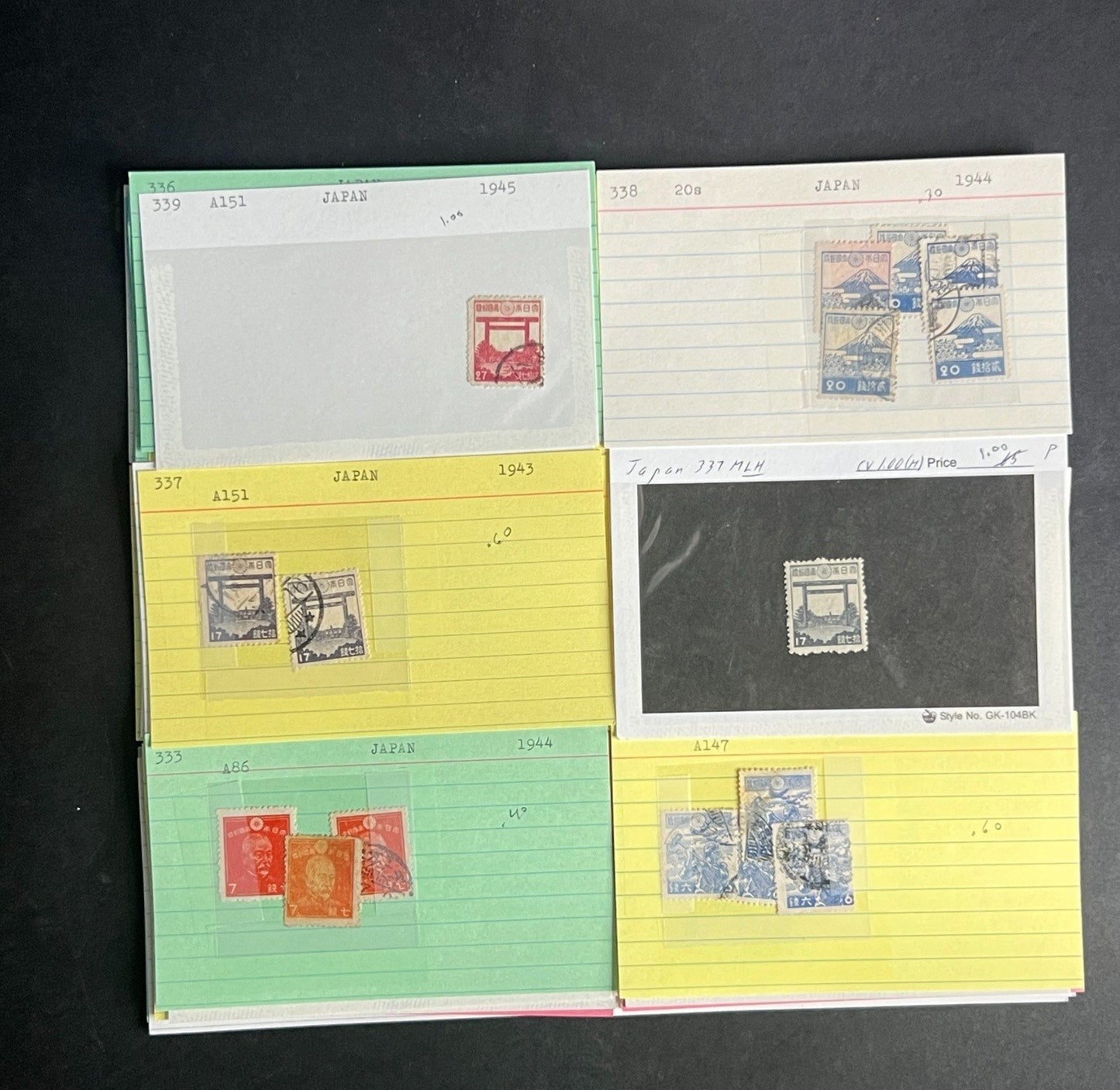 Japan Stamp Collection Dealer Cards $345 CV Mint & Used ZAYIX
