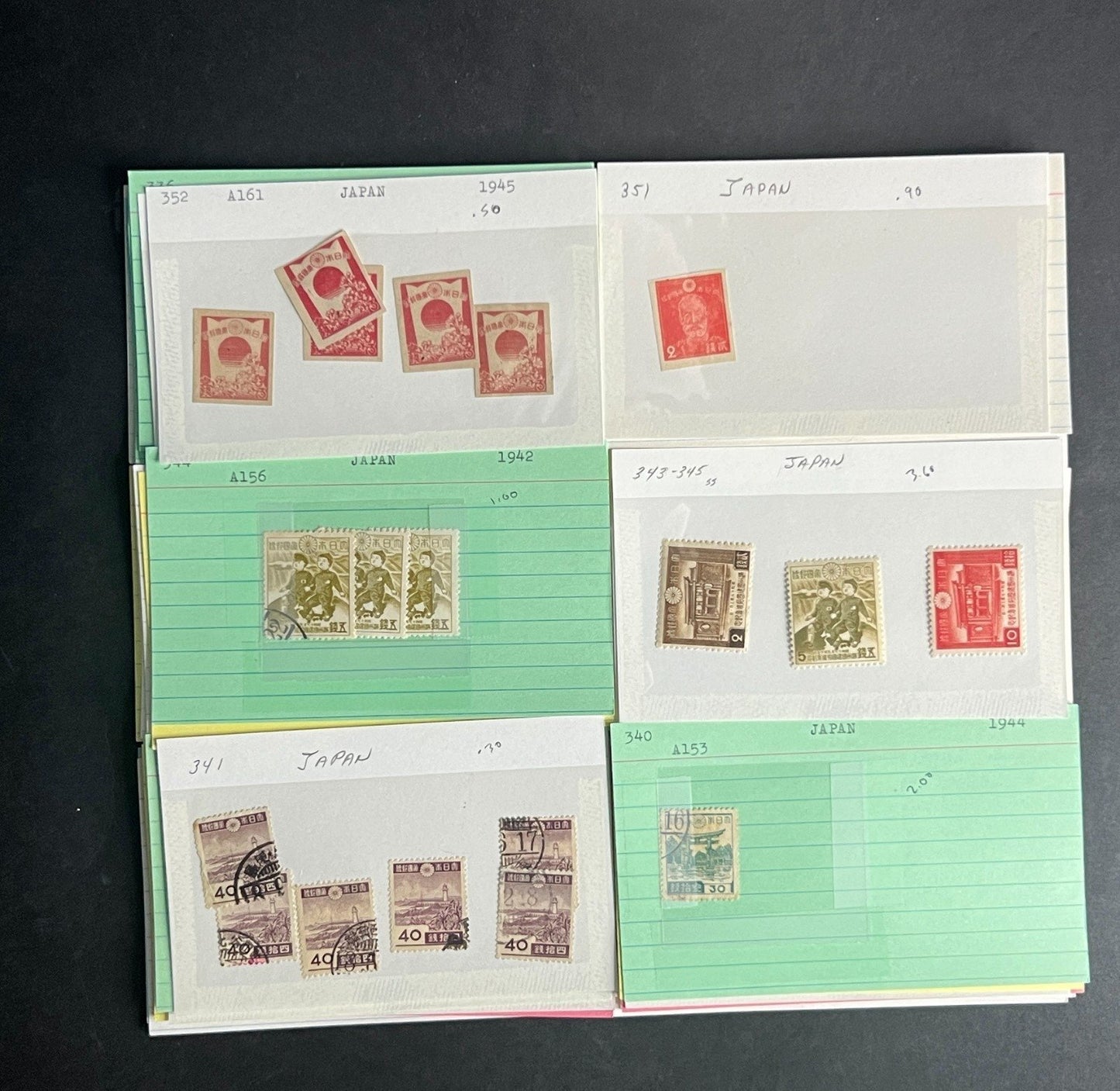 Japan Stamp Collection Dealer Cards $345 CV Mint & Used ZAYIX