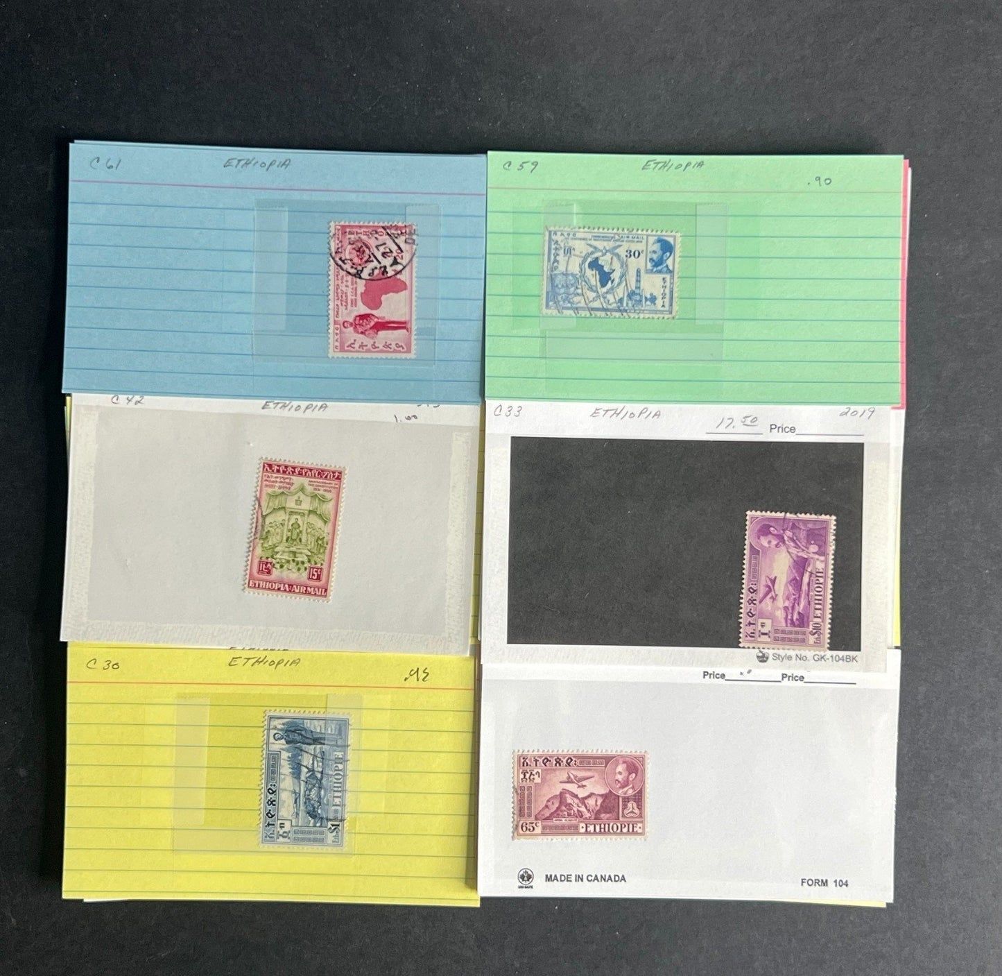 Ethiopia Stamp Collection Dealer Cards $311 CV Mint & Used ZAYIX