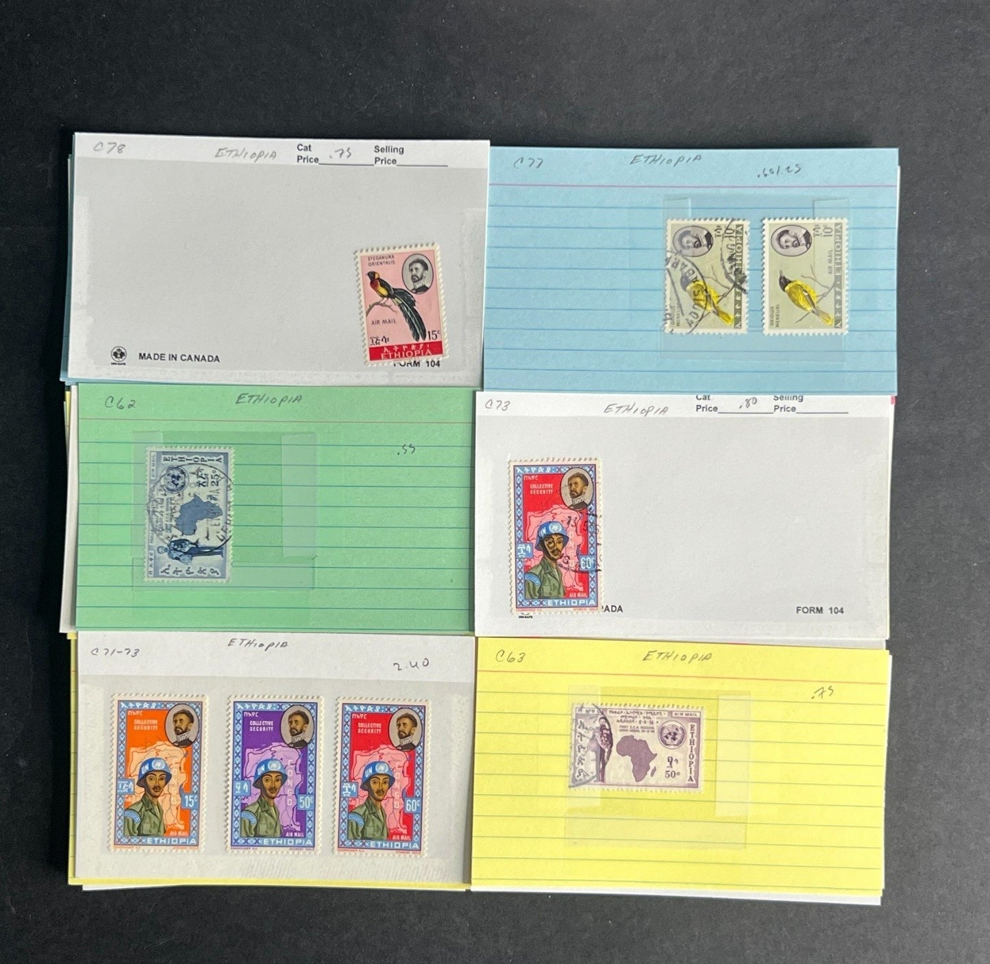 Ethiopia Stamp Collection Dealer Cards $311 CV Mint & Used ZAYIX