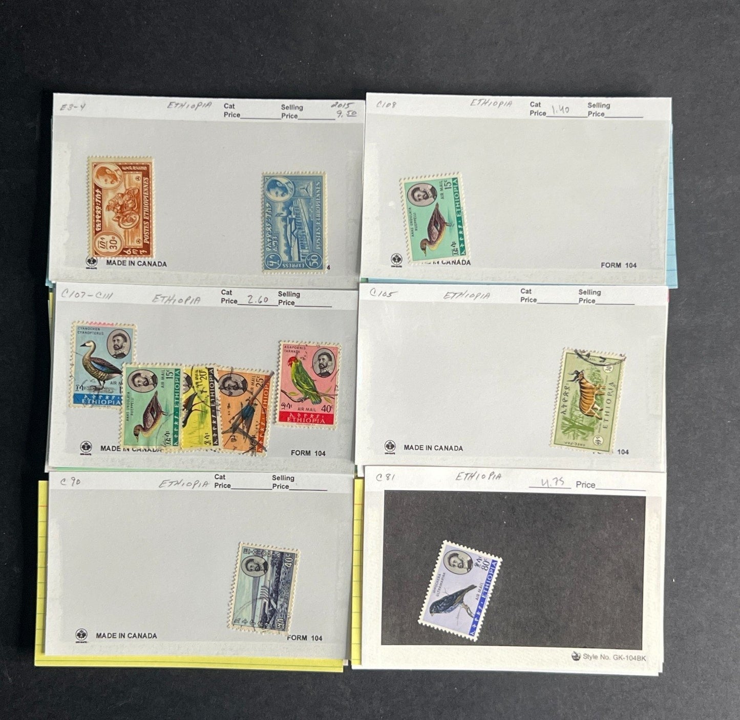 Ethiopia Stamp Collection Dealer Cards $311 CV Mint & Used ZAYIX