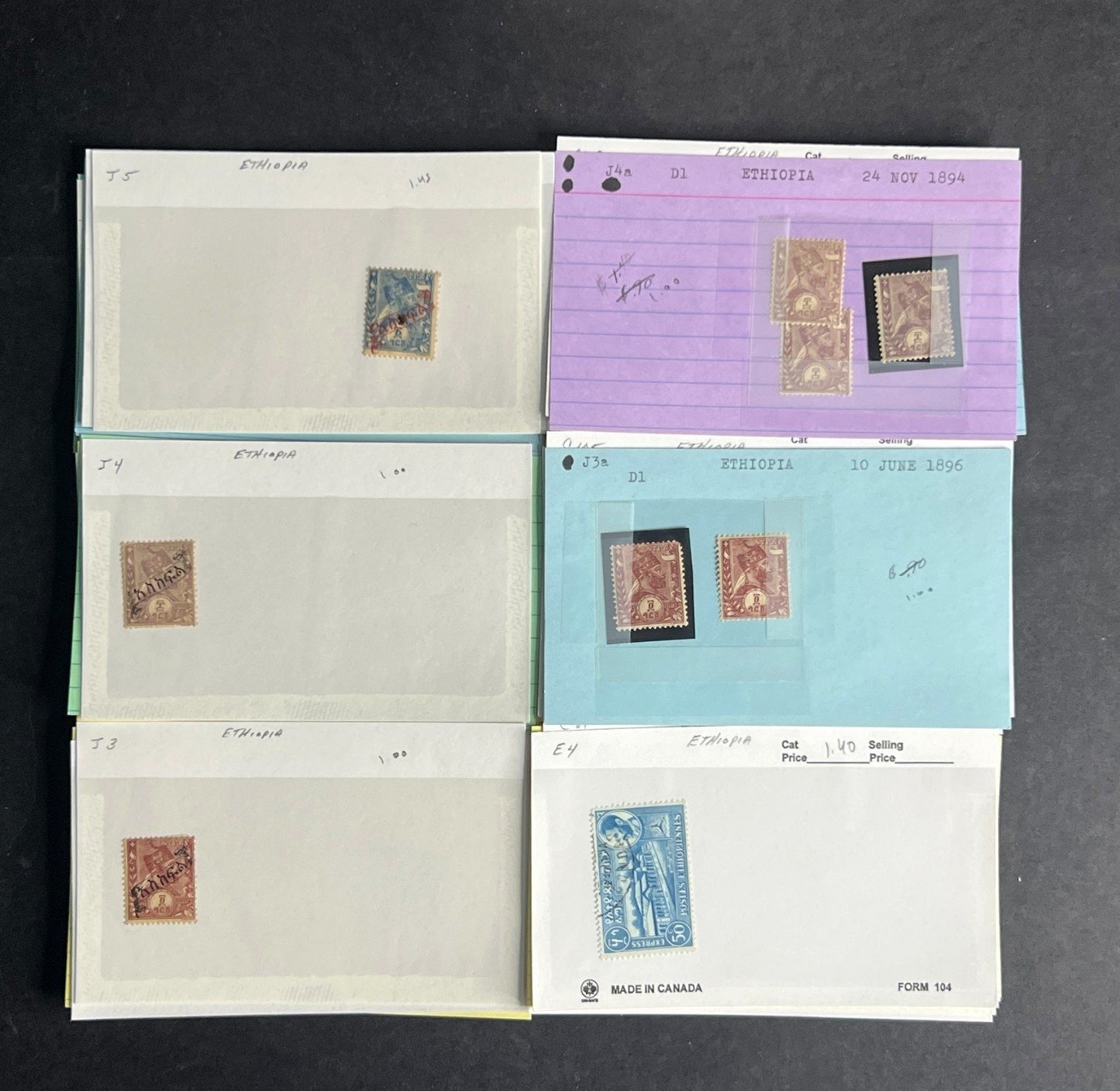 Ethiopia Stamp Collection Dealer Cards $311 CV Mint & Used ZAYIX