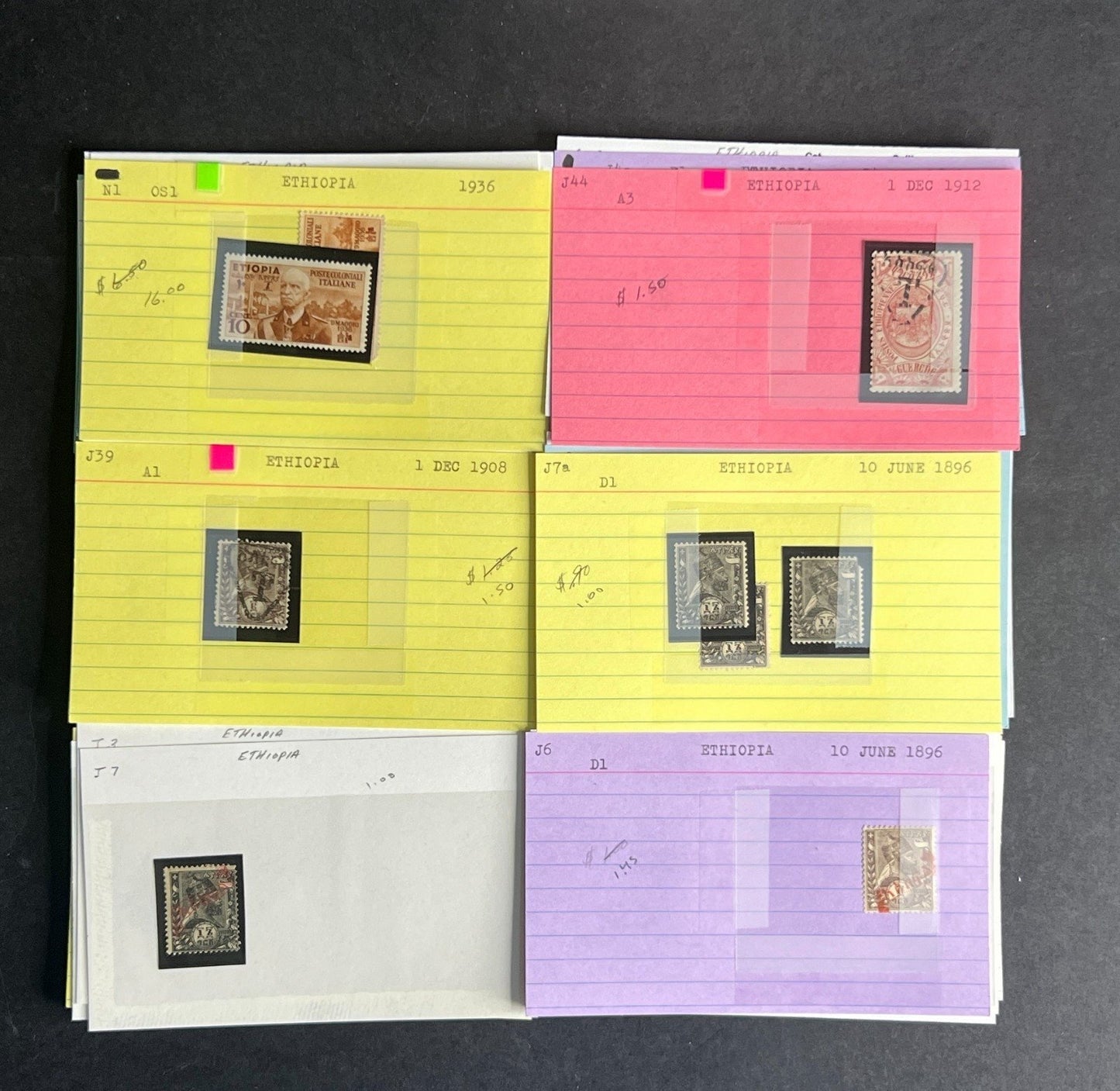 Ethiopia Stamp Collection Dealer Cards $311 CV Mint & Used ZAYIX