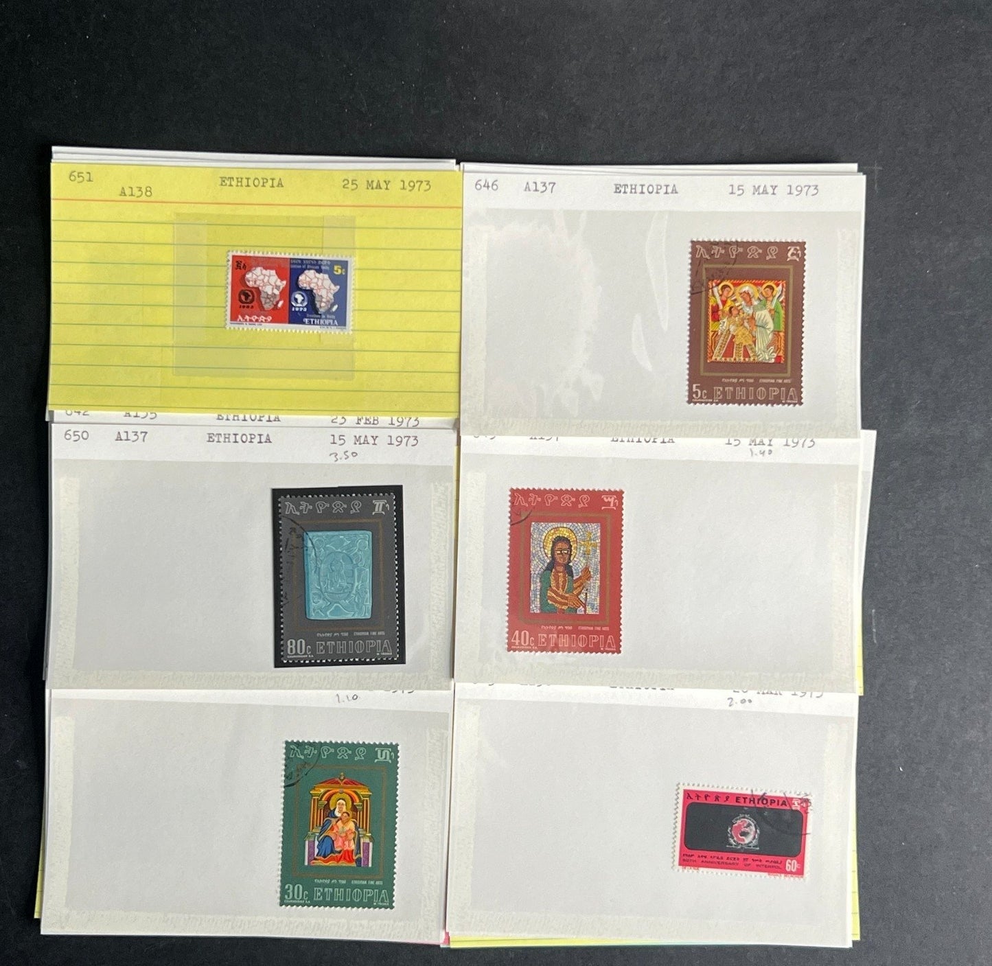 Ethiopia Stamp Collection Dealer Cards $311 CV Mint & Used ZAYIX