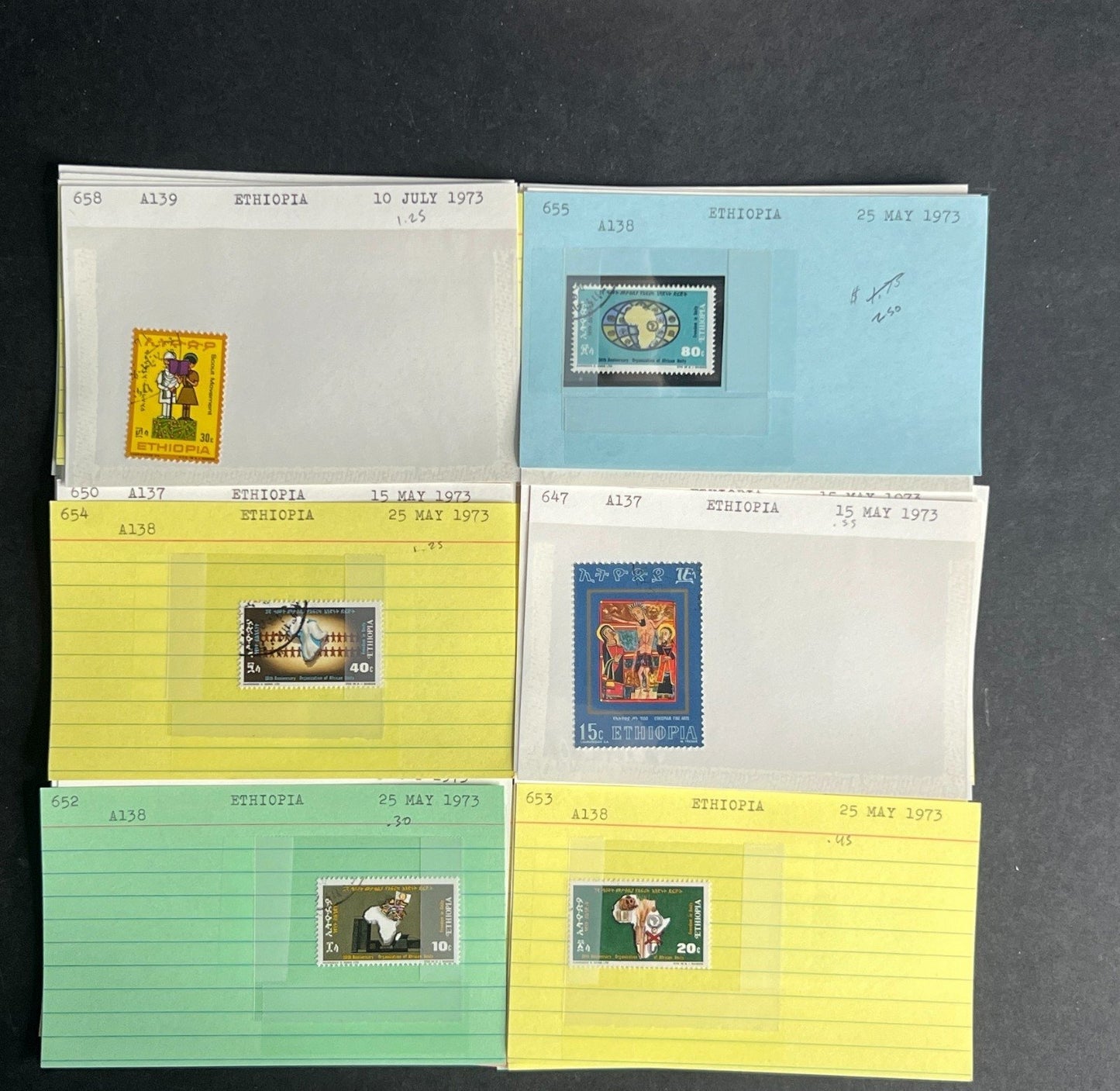 Ethiopia Stamp Collection Dealer Cards $311 CV Mint & Used ZAYIX