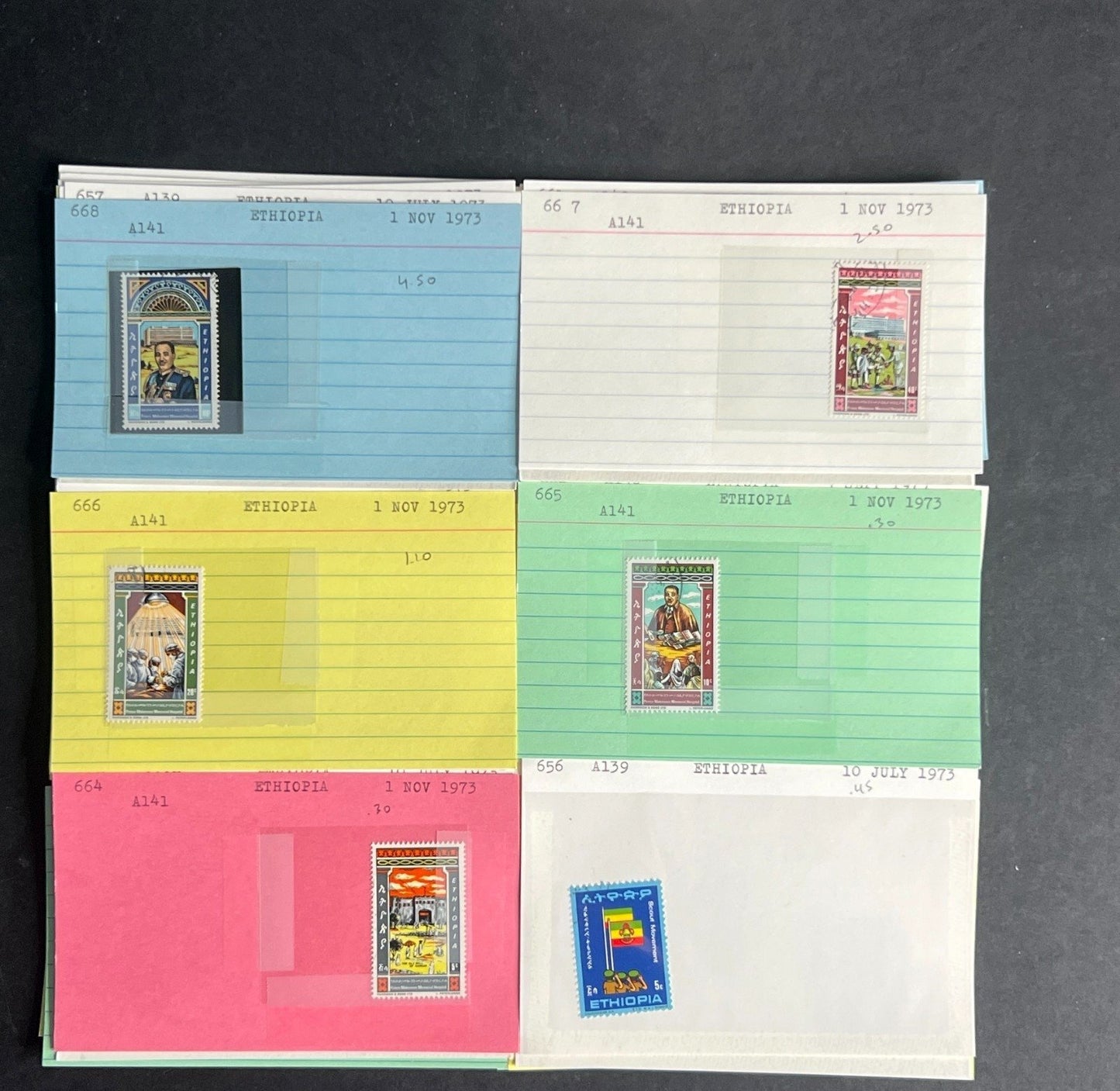 Ethiopia Stamp Collection Dealer Cards $311 CV Mint & Used ZAYIX