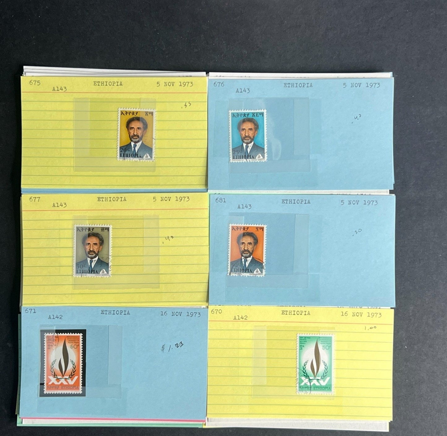Ethiopia Stamp Collection Dealer Cards $311 CV Mint & Used ZAYIX