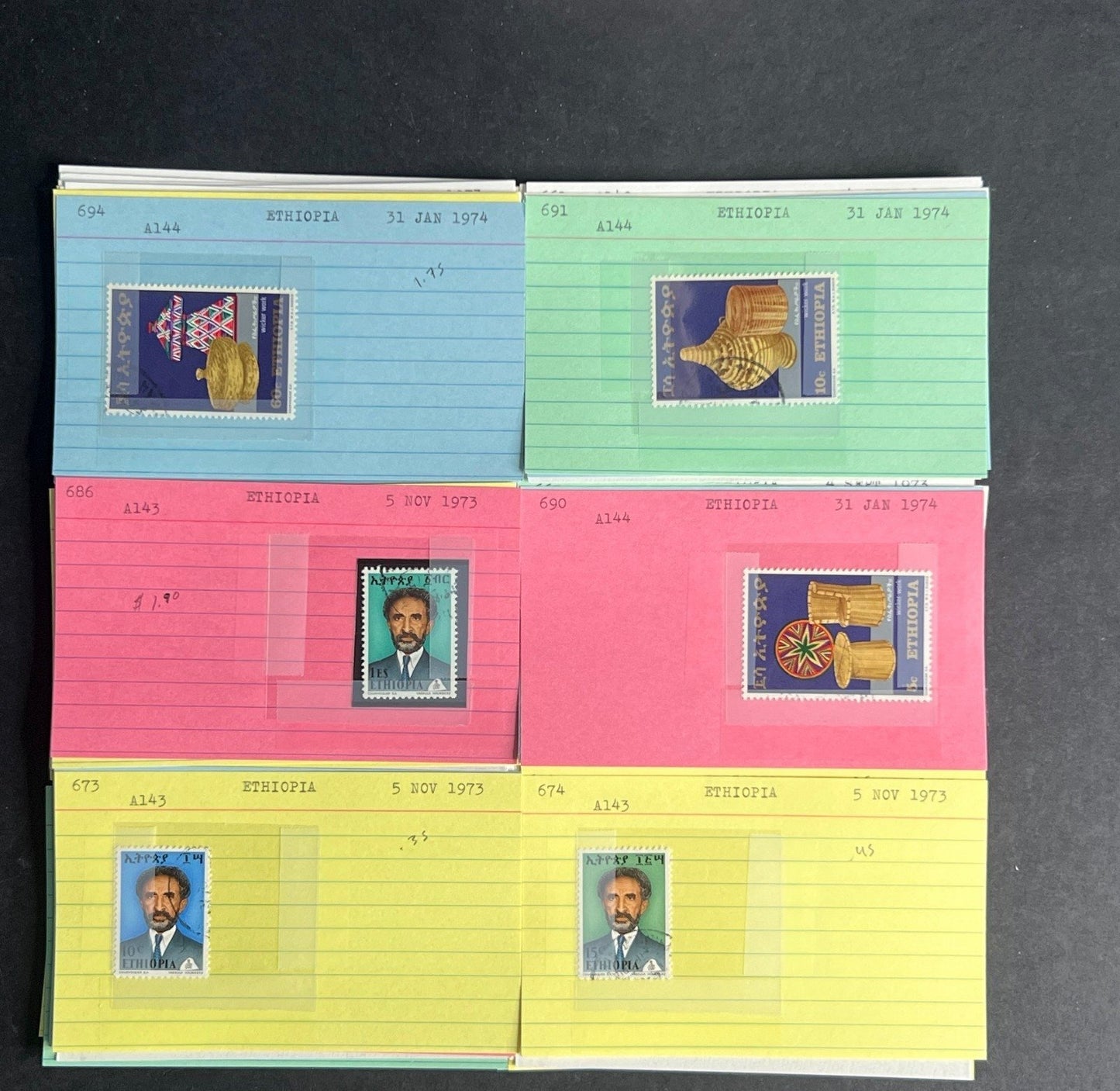 Ethiopia Stamp Collection Dealer Cards $311 CV Mint & Used ZAYIX