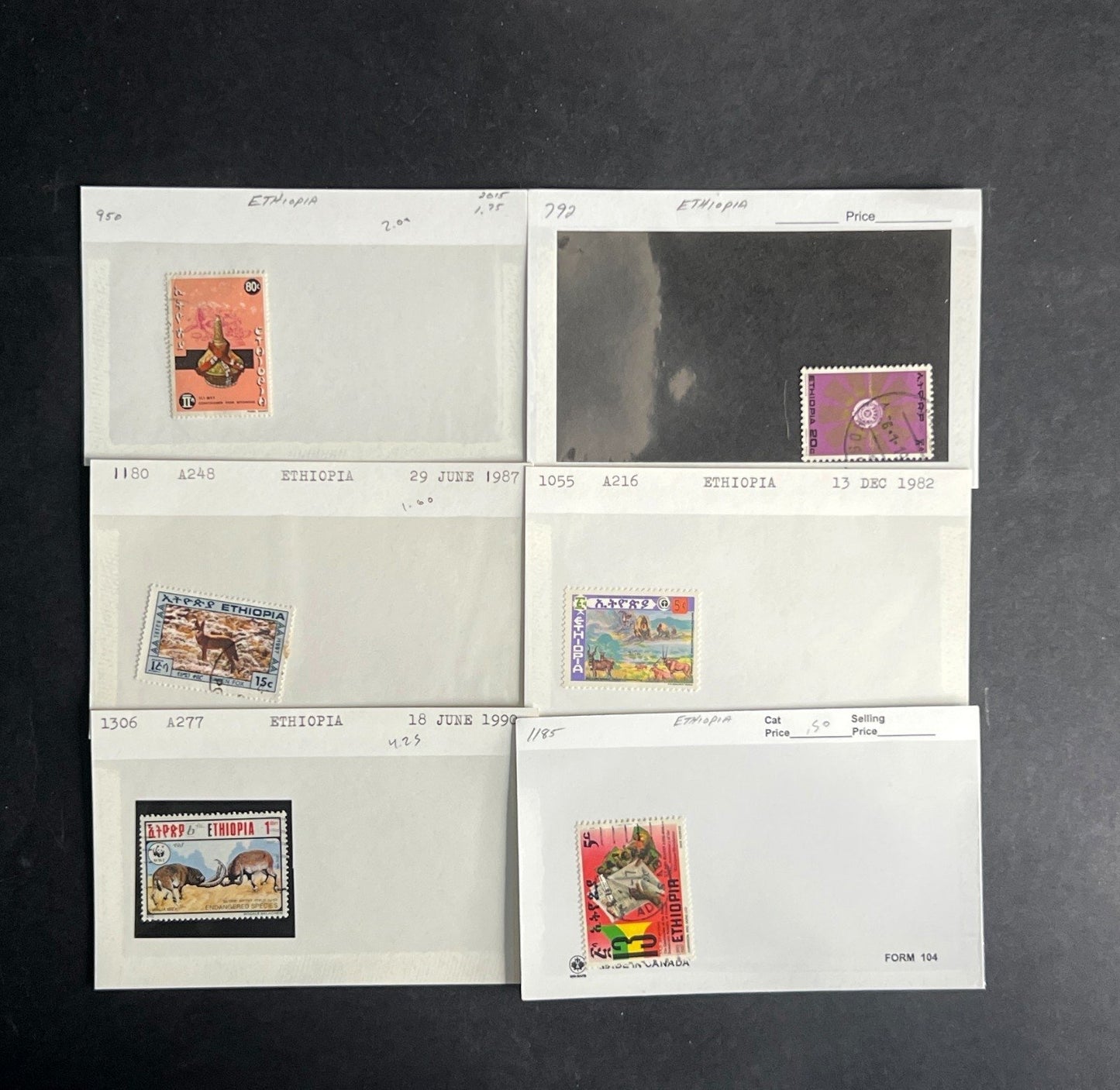 Ethiopia Stamp Collection Dealer Cards $311 CV Mint & Used ZAYIX