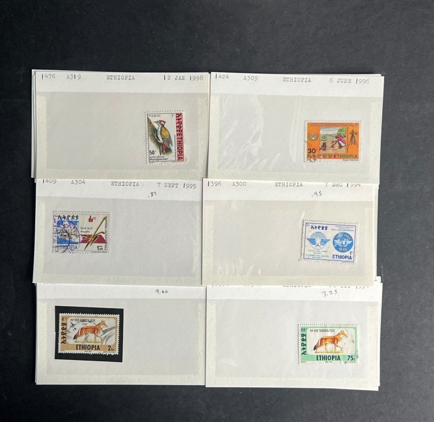 Ethiopia Stamp Collection Dealer Cards $311 CV Mint & Used ZAYIX