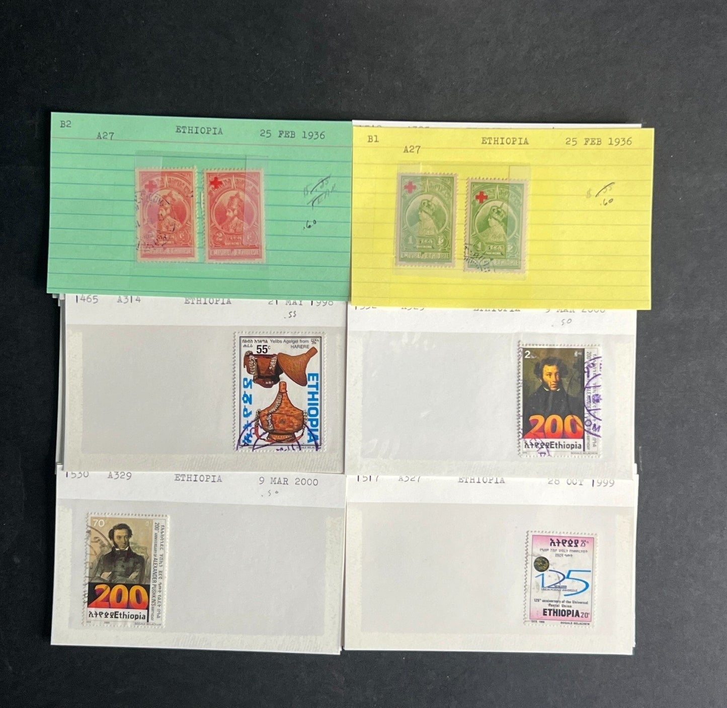 Ethiopia Stamp Collection Dealer Cards $311 CV Mint & Used ZAYIX