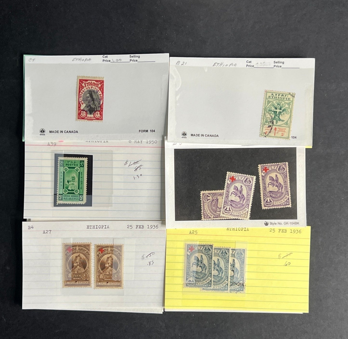 Ethiopia Stamp Collection Dealer Cards $311 CV Mint & Used ZAYIX
