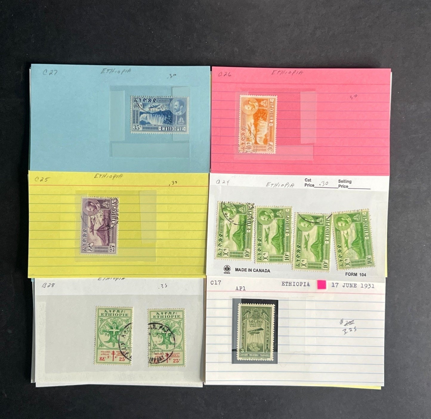 Ethiopia Stamp Collection Dealer Cards $311 CV Mint & Used ZAYIX