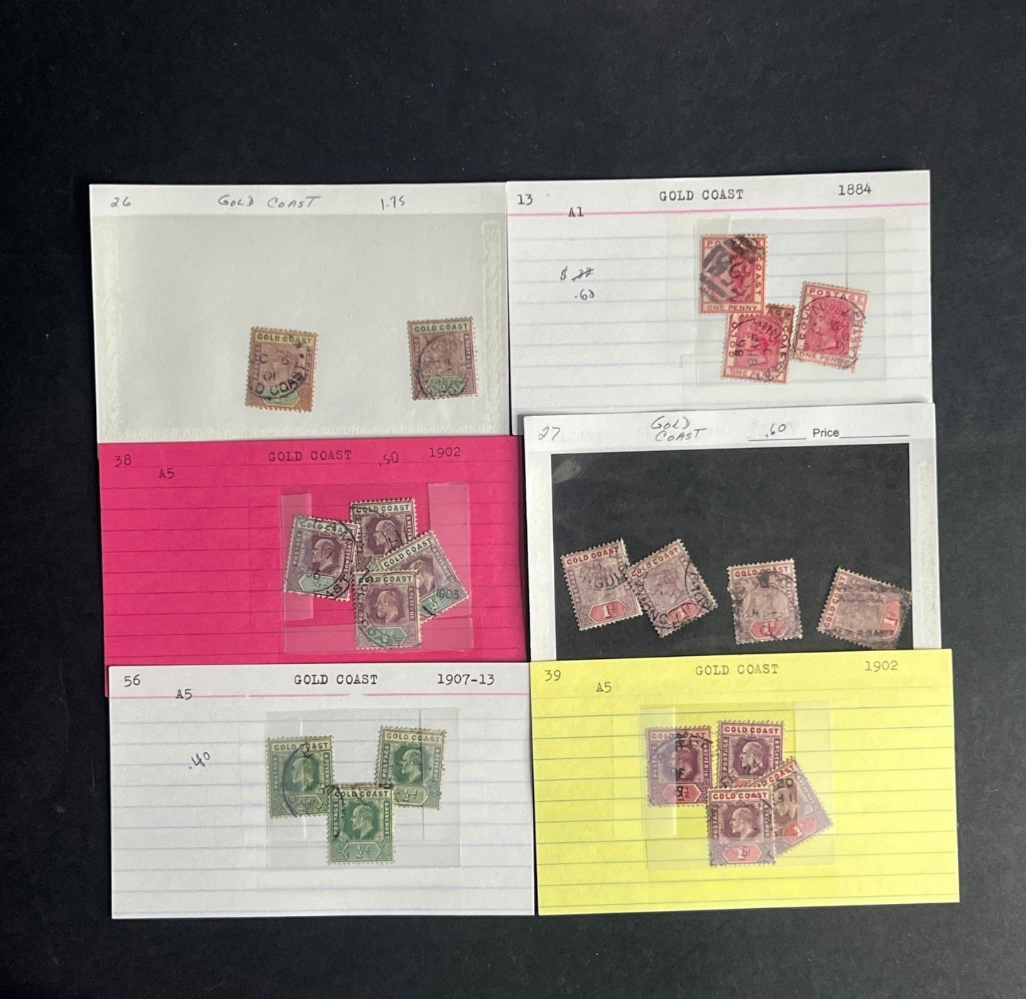 Gold Coast Stamp Collection Dealer Cards $216 CV Mint & Used ZAYIX