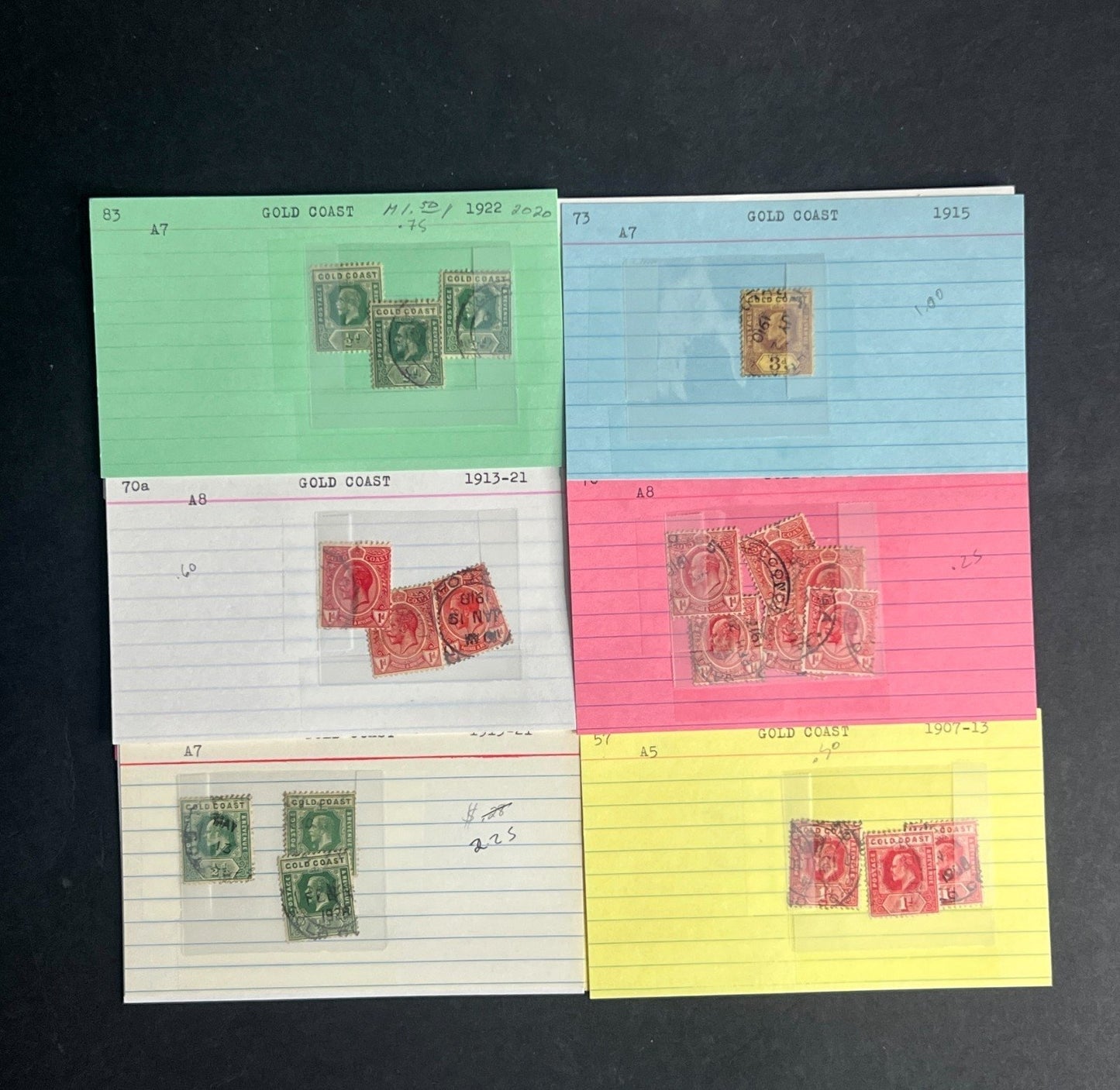 Gold Coast Stamp Collection Dealer Cards $216 CV Mint & Used ZAYIX