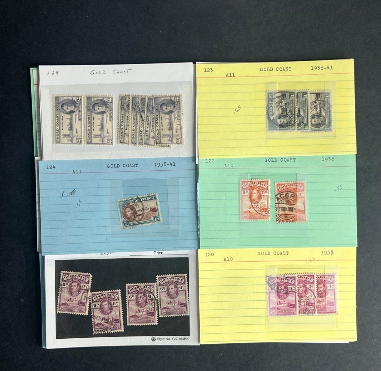 Gold Coast Stamp Collection Dealer Cards $216 CV Mint & Used ZAYIX