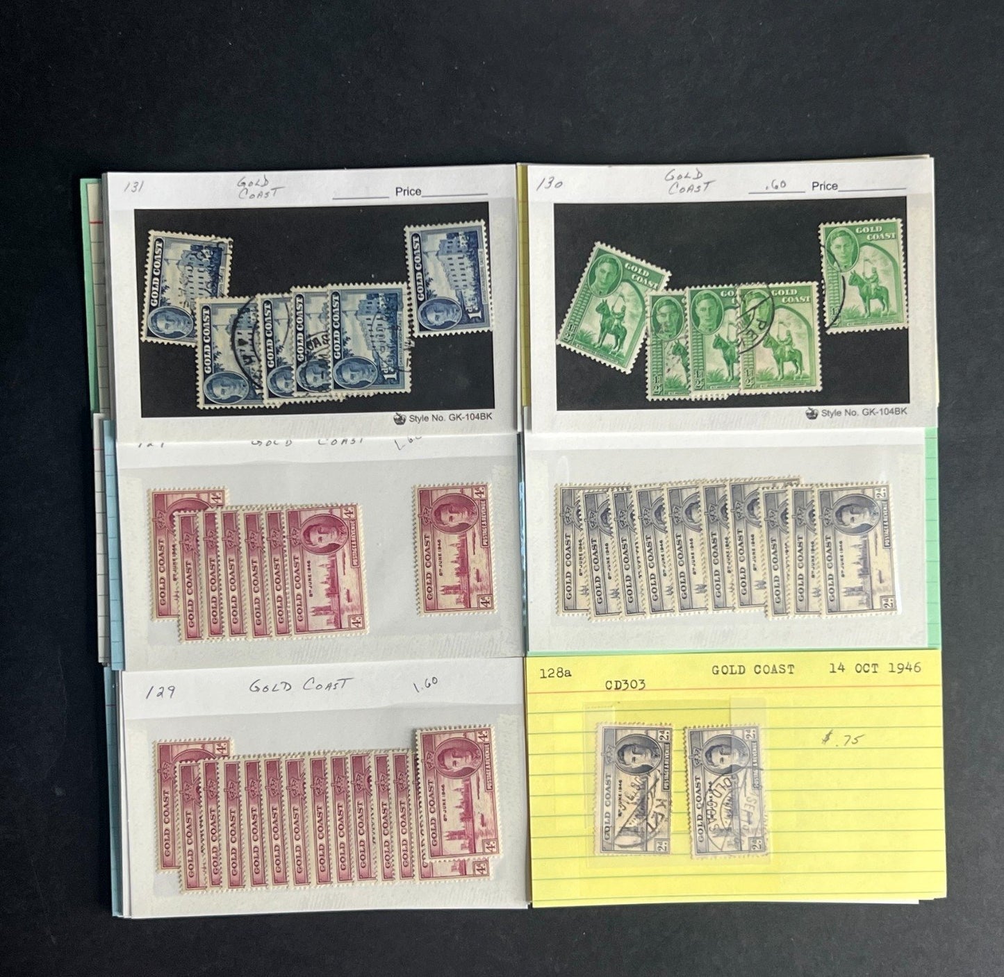 Gold Coast Stamp Collection Dealer Cards $216 CV Mint & Used ZAYIX