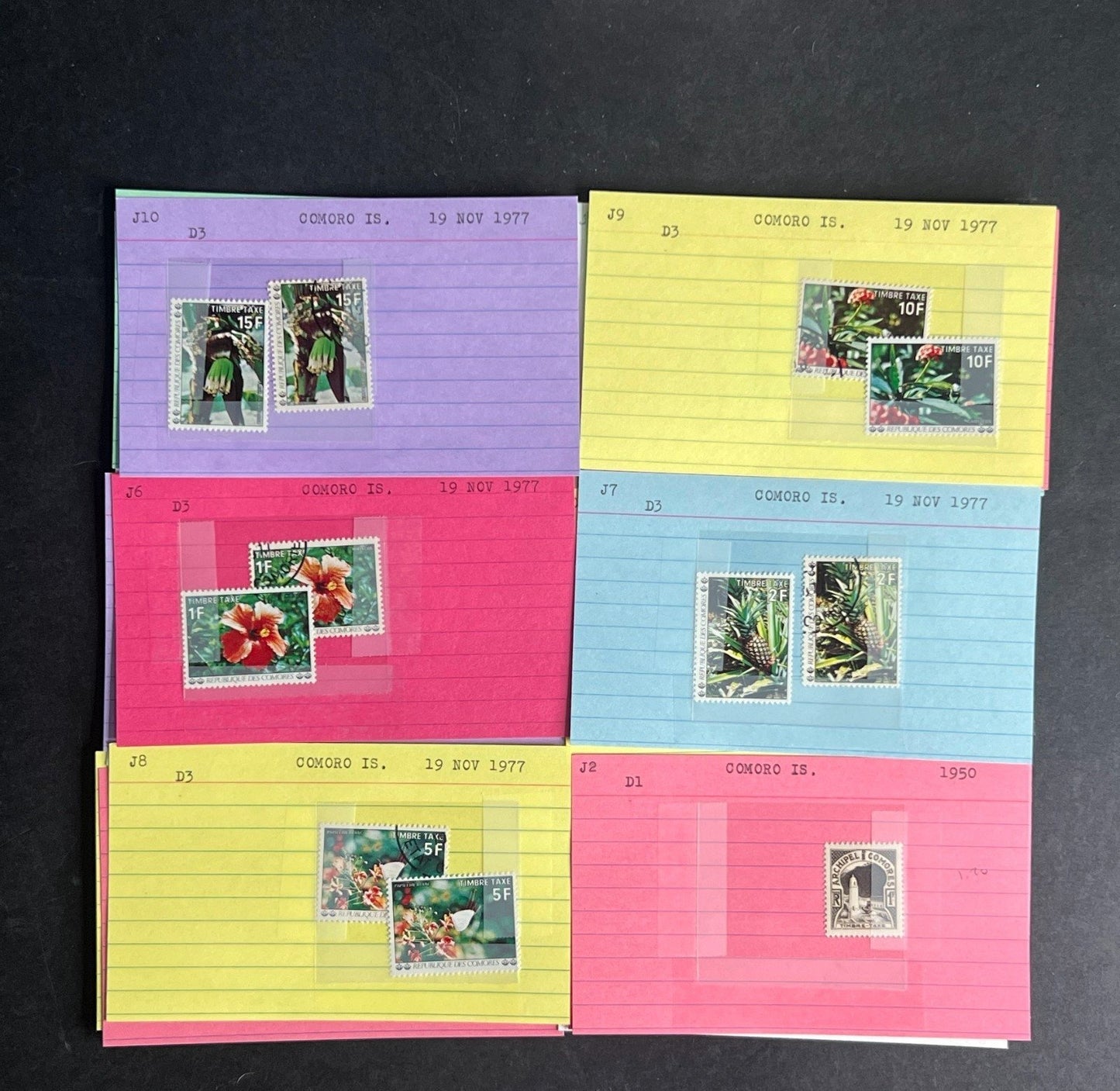 Comoro Islands Stamp Collection Dealer Cards $154 CV Mint & Used ZAYIX