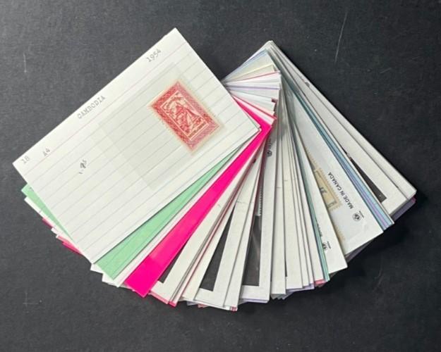 Cambodia Stamp Collection Dealer Cards $70 CV Mint & Used ZAYIX