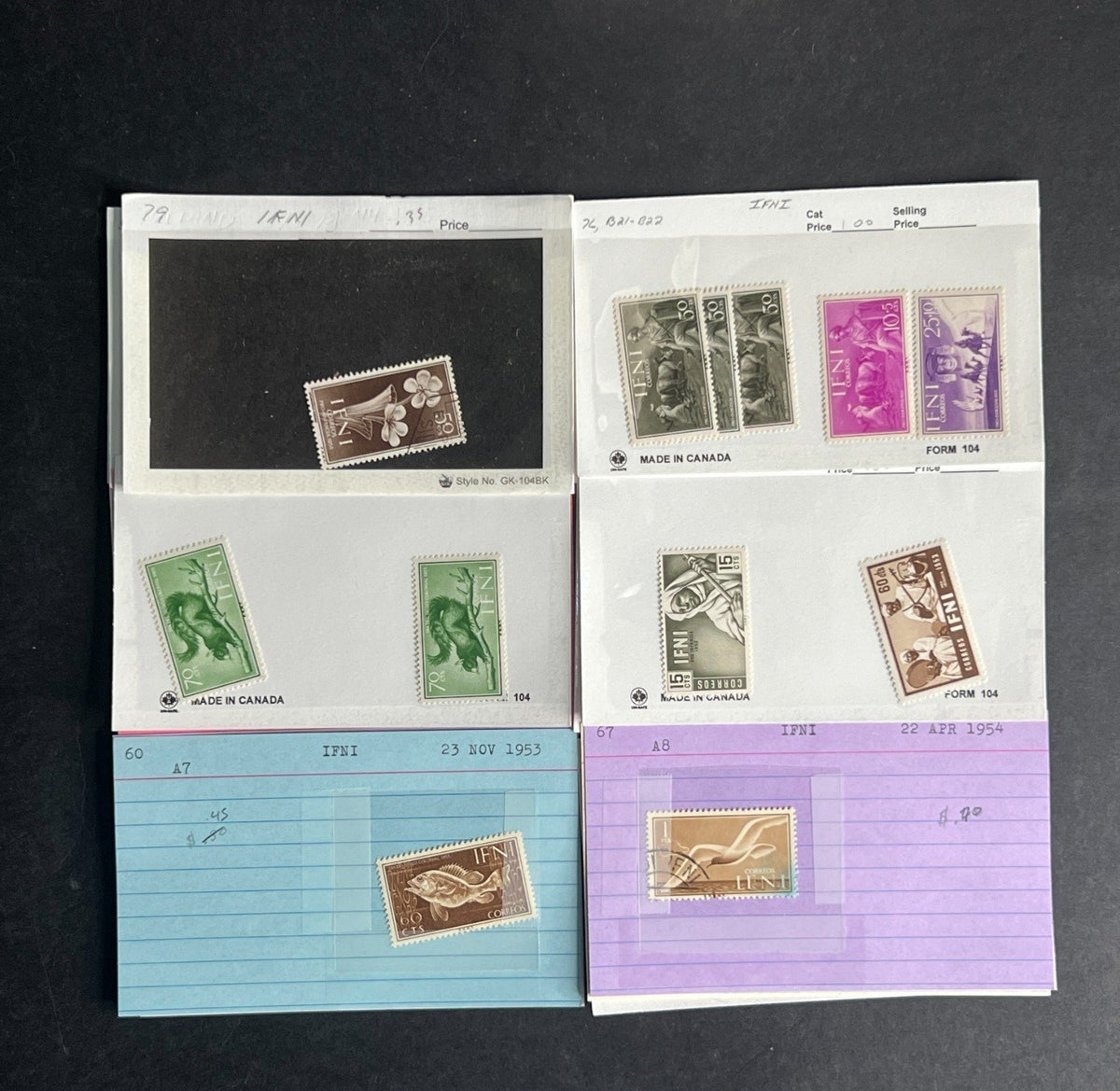 IFNI Stamp Collection Dealer Cards $87 CV Mint & Used ZAYIX