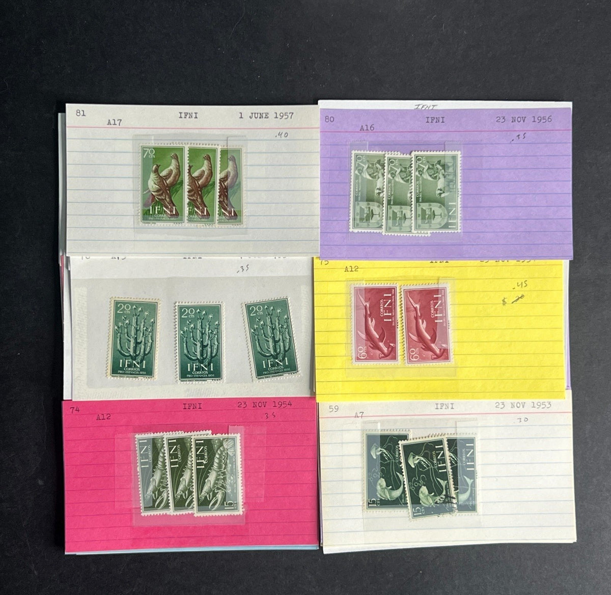 IFNI Stamp Collection Dealer Cards $87 CV Mint & Used ZAYIX