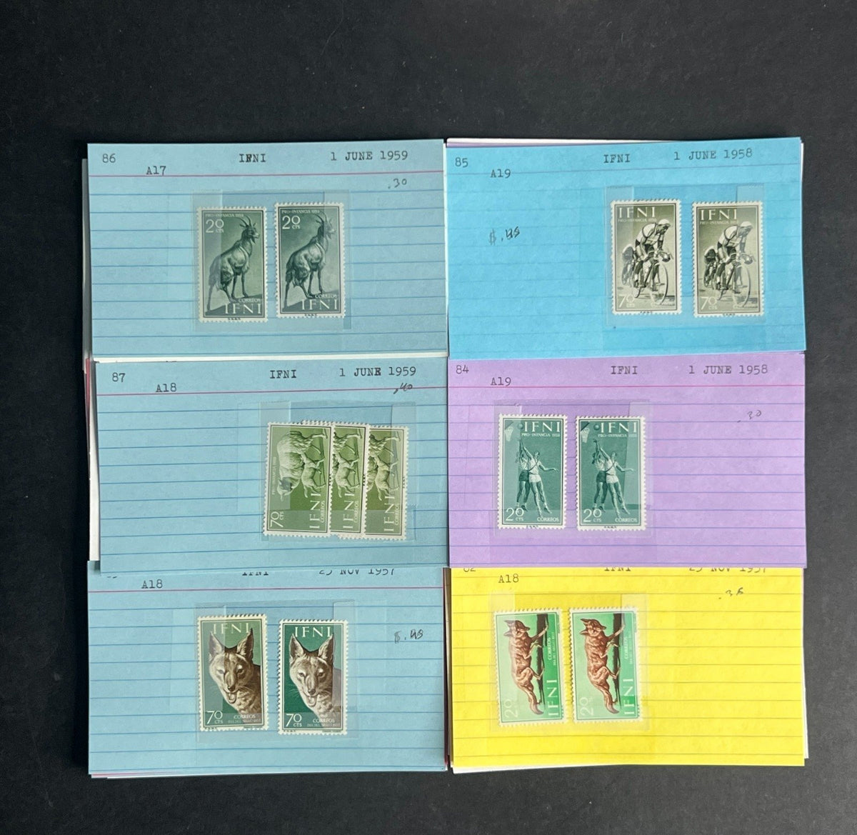 IFNI Stamp Collection Dealer Cards $87 CV Mint & Used ZAYIX