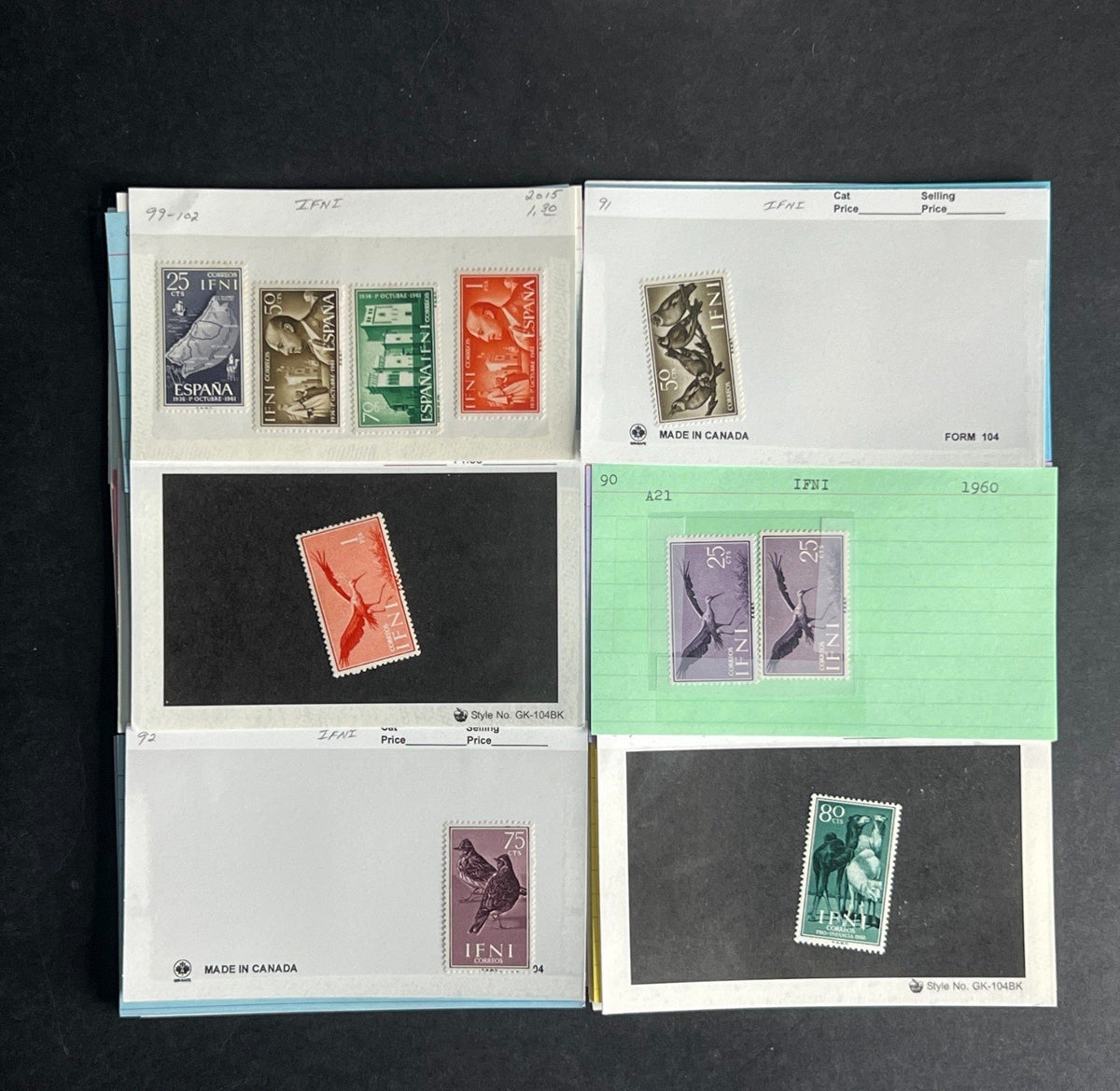 IFNI Stamp Collection Dealer Cards $87 CV Mint & Used ZAYIX