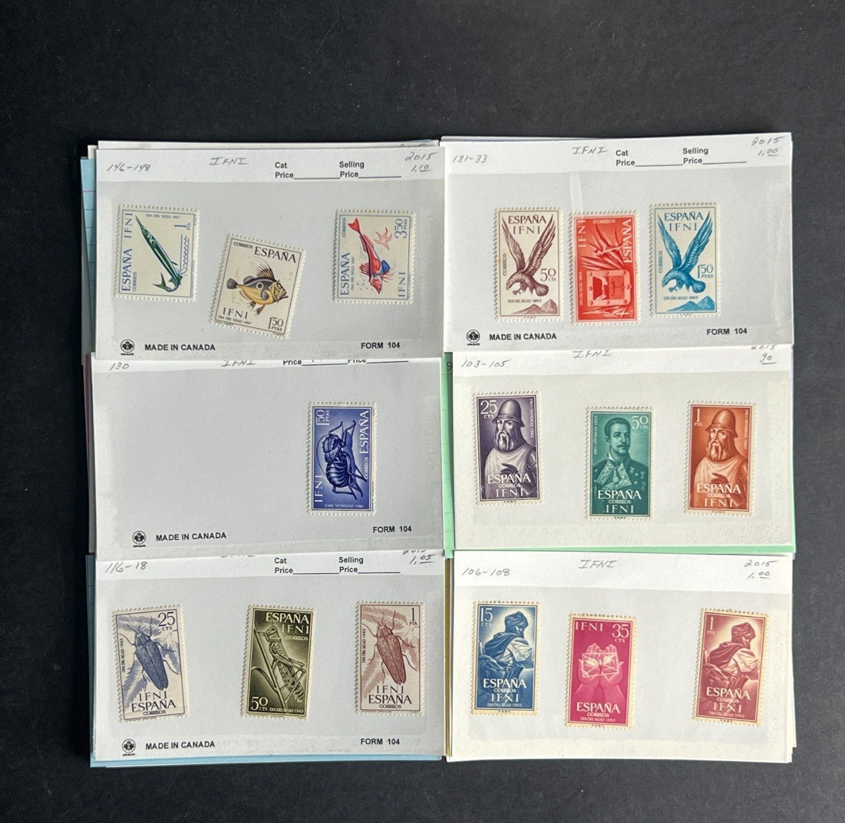 IFNI Stamp Collection Dealer Cards $87 CV Mint & Used ZAYIX