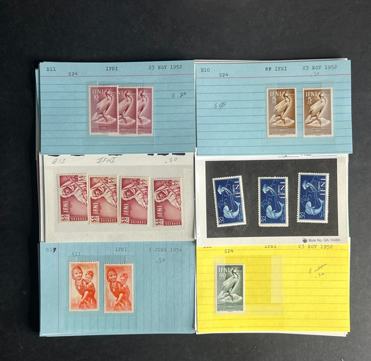 IFNI Stamp Collection Dealer Cards $87 CV Mint & Used ZAYIX