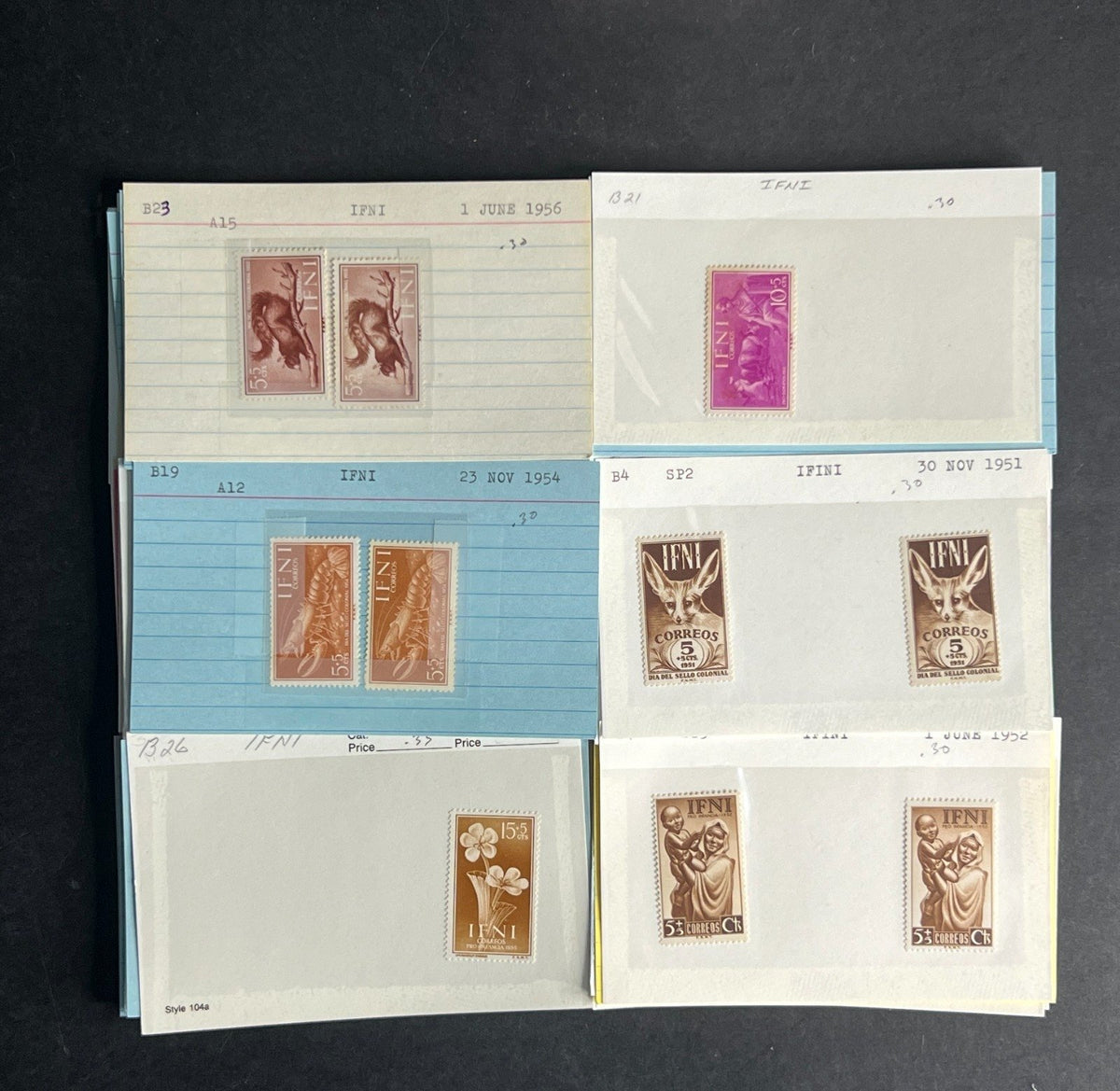 IFNI Stamp Collection Dealer Cards $87 CV Mint & Used ZAYIX