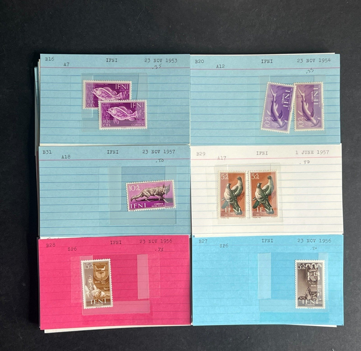 IFNI Stamp Collection Dealer Cards $87 CV Mint & Used ZAYIX