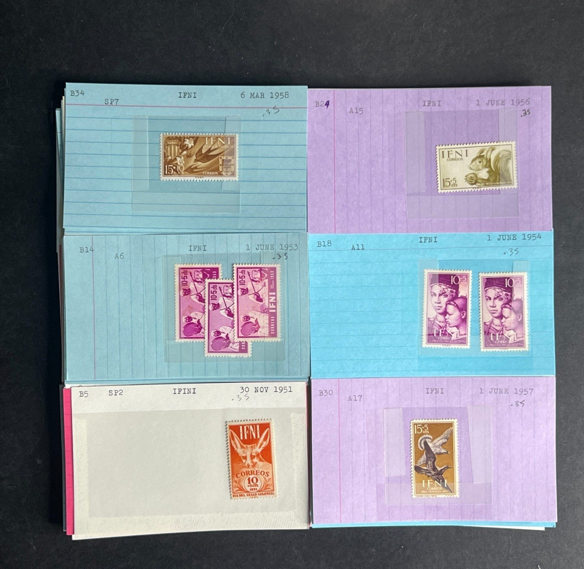IFNI Stamp Collection Dealer Cards $87 CV Mint & Used ZAYIX