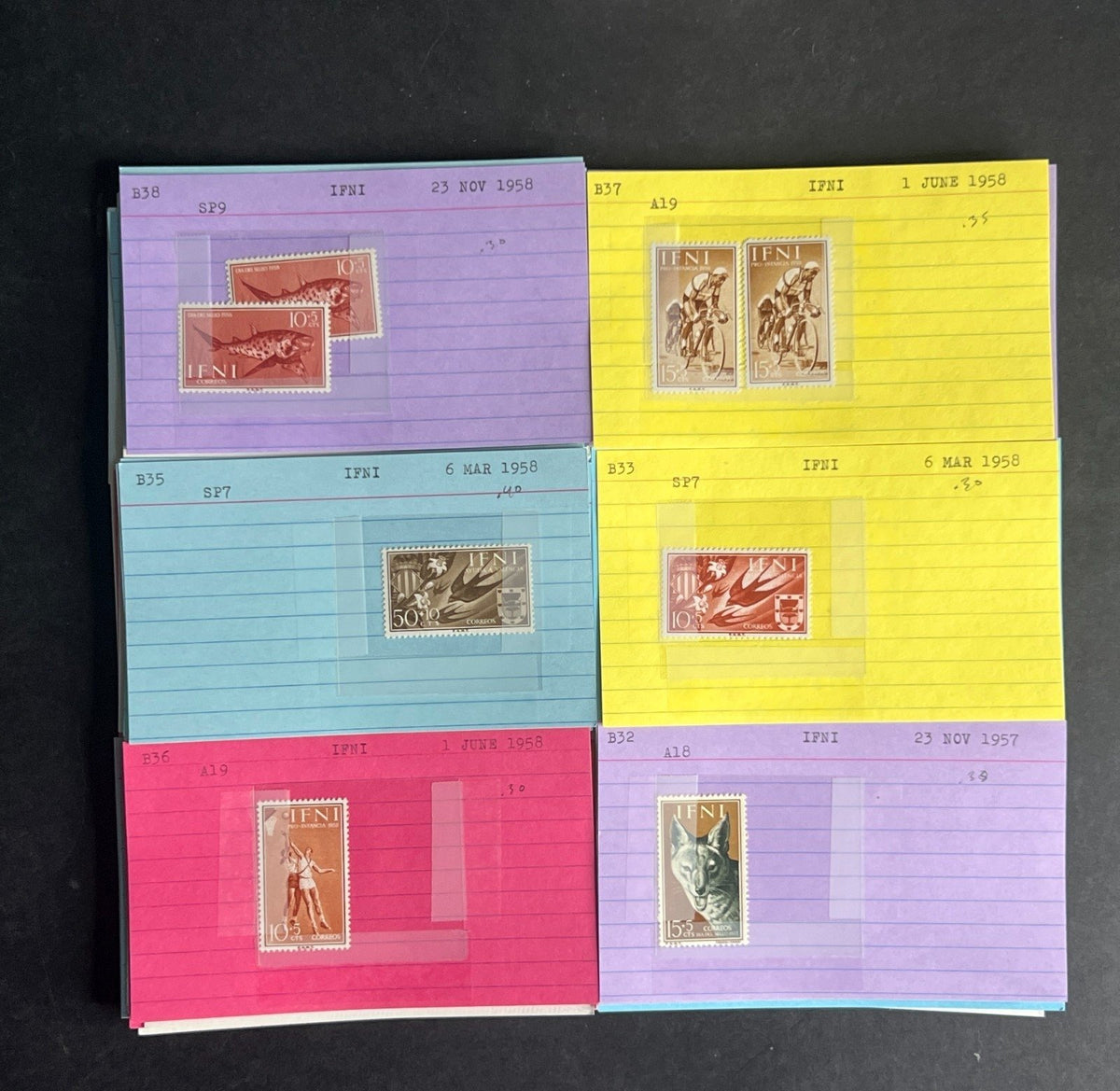 IFNI Stamp Collection Dealer Cards $87 CV Mint & Used ZAYIX