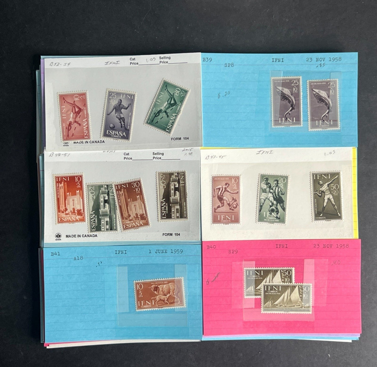IFNI Stamp Collection Dealer Cards $87 CV Mint & Used ZAYIX