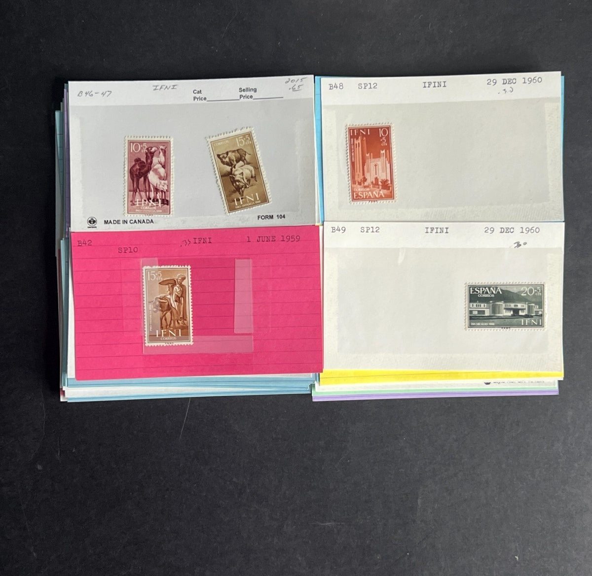 IFNI Stamp Collection Dealer Cards $87 CV Mint & Used ZAYIX