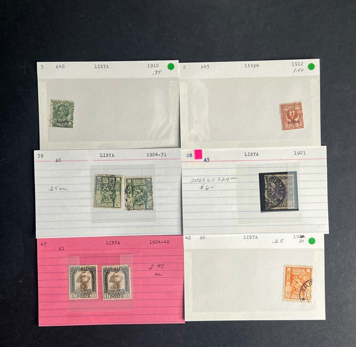 Libya Stamp Collection Dealer Cards $91 CV Mint & Used ZAYIX