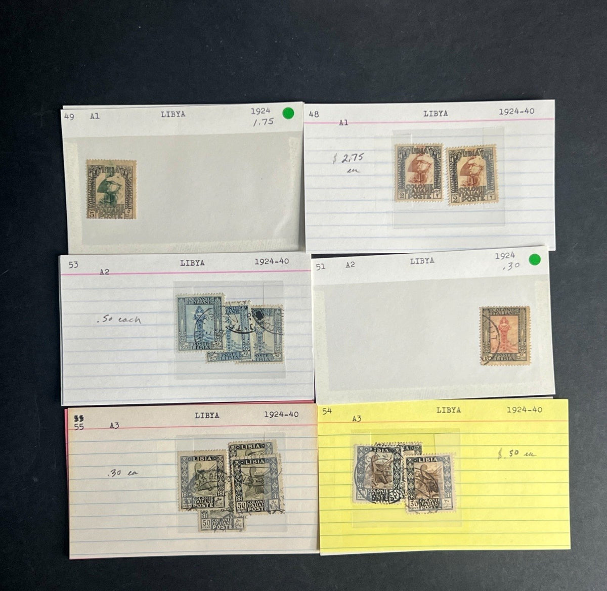 Libya Stamp Collection Dealer Cards $91 CV Mint & Used ZAYIX