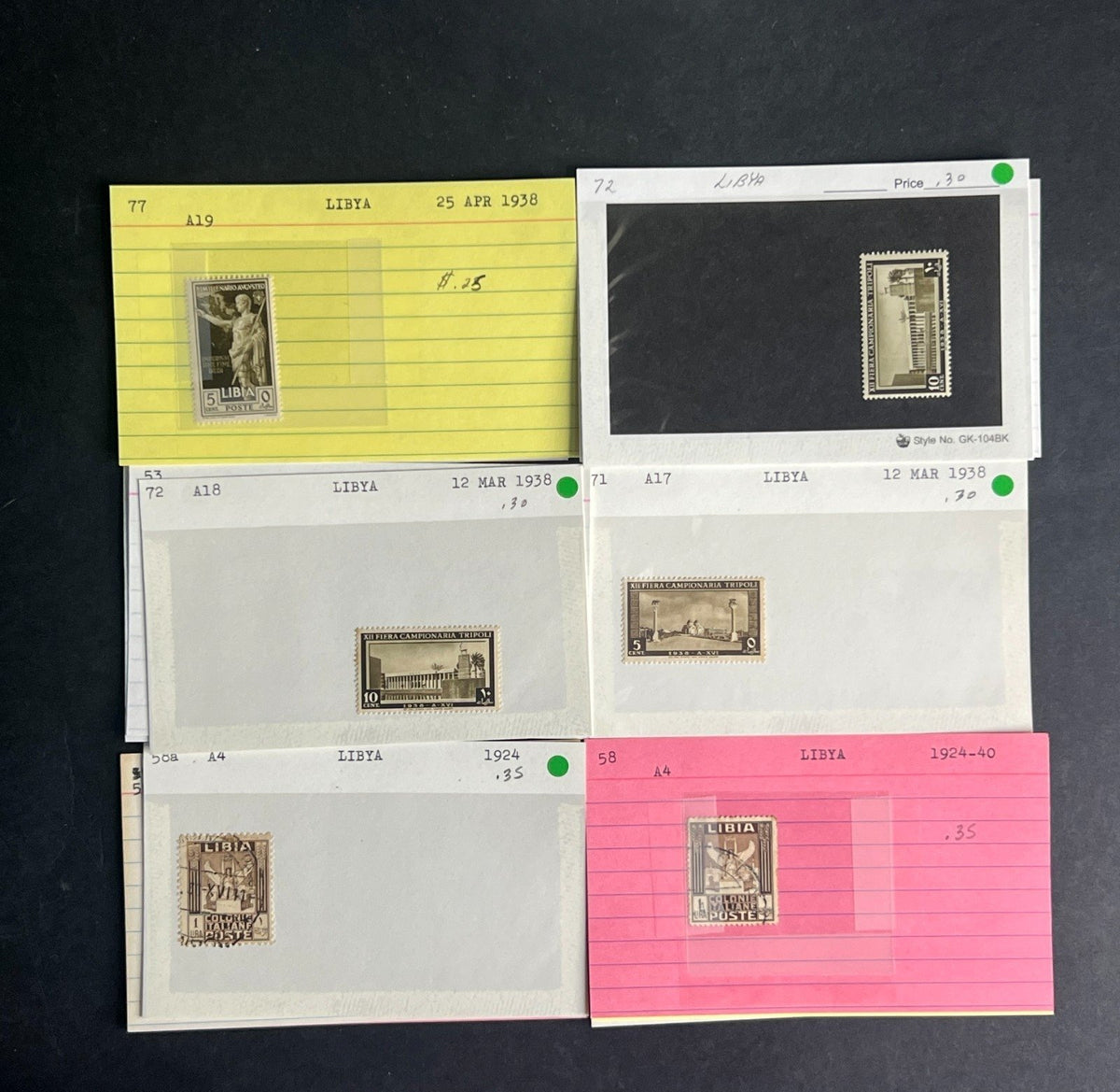 Libya Stamp Collection Dealer Cards $91 CV Mint & Used ZAYIX