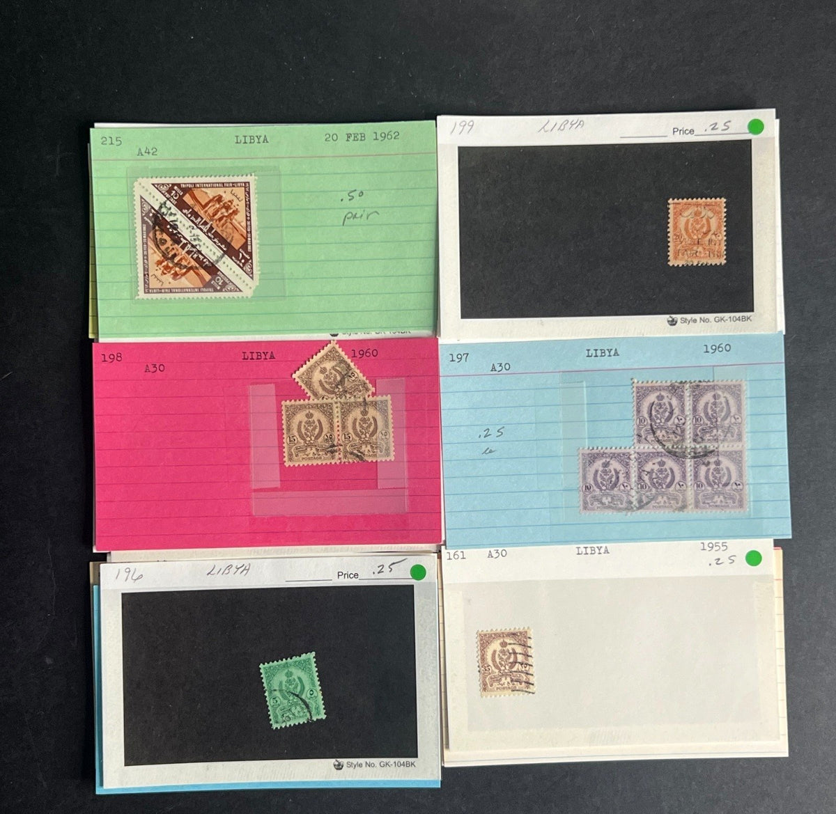 Libya Stamp Collection Dealer Cards $91 CV Mint & Used ZAYIX