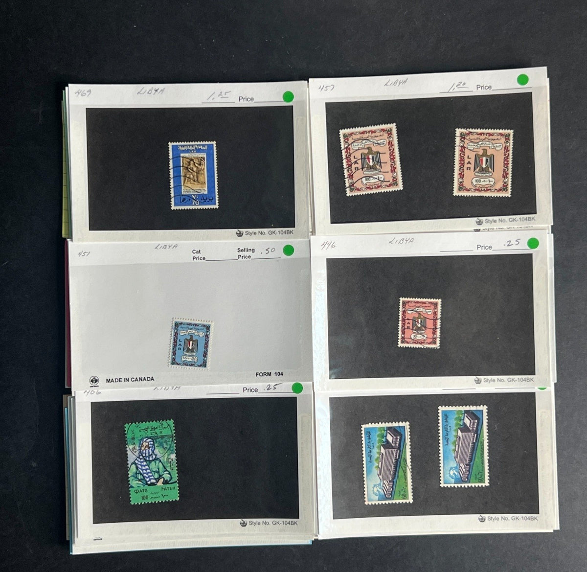 Libya Stamp Collection Dealer Cards $91 CV Mint & Used ZAYIX