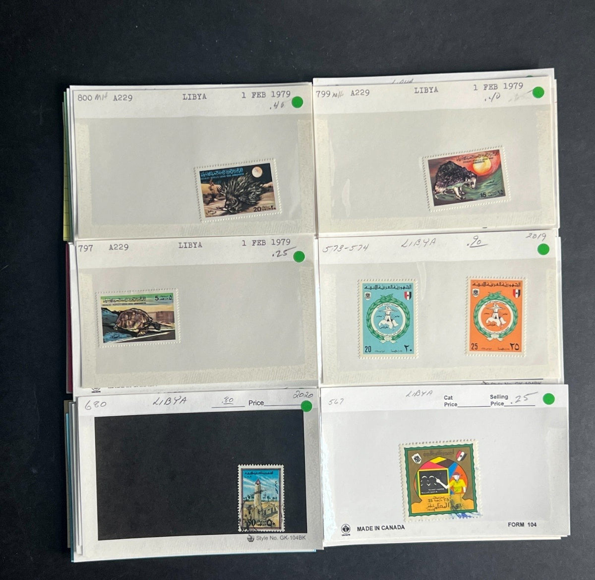Libya Stamp Collection Dealer Cards $91 CV Mint & Used ZAYIX