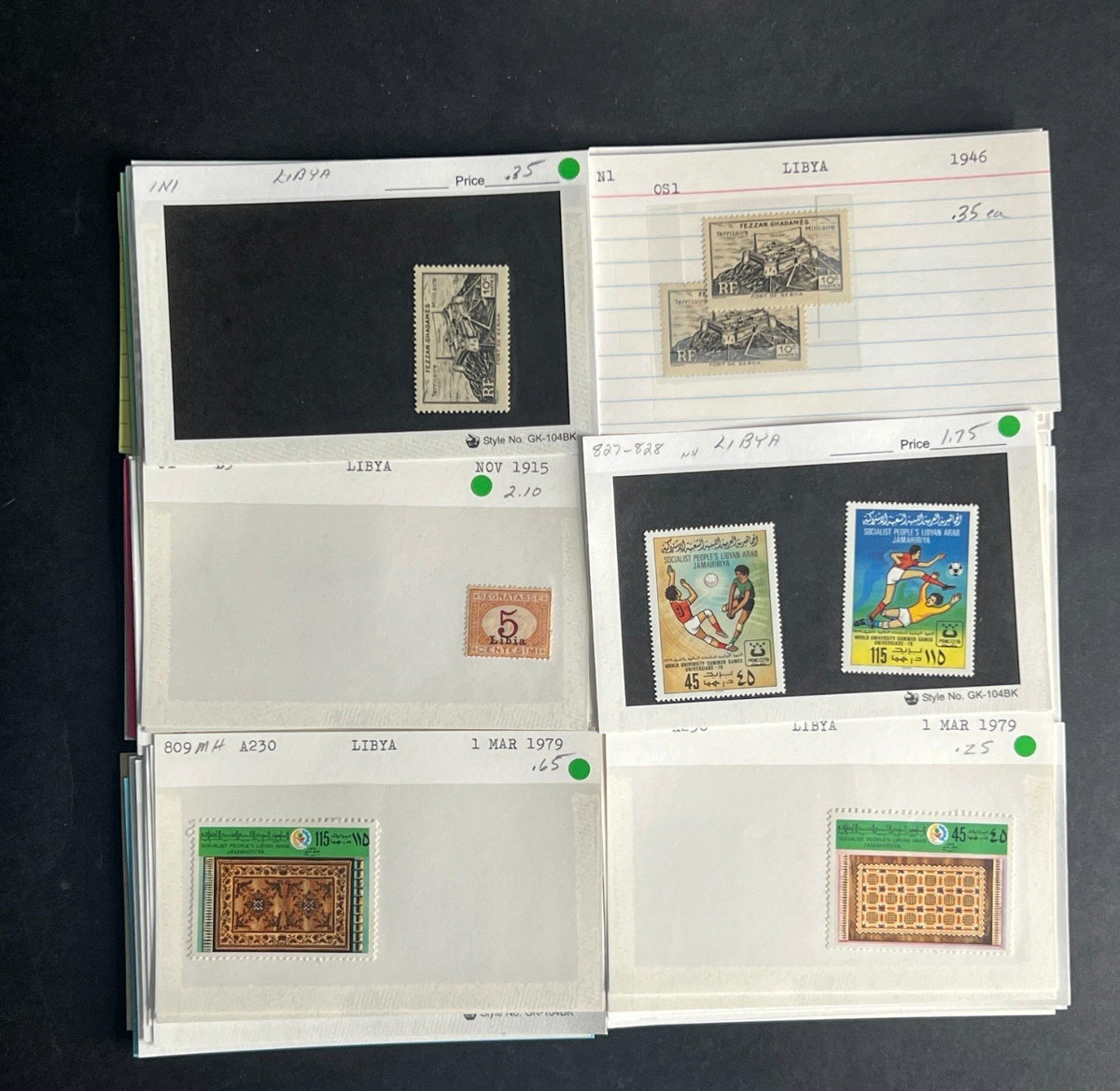 Libya Stamp Collection Dealer Cards $91 CV Mint & Used ZAYIX