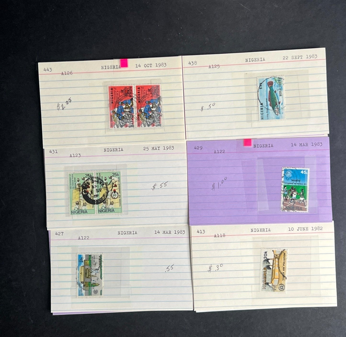Nigeria Stamp Collection Dealer Cards $70 CV Mint & Used ZAYIX