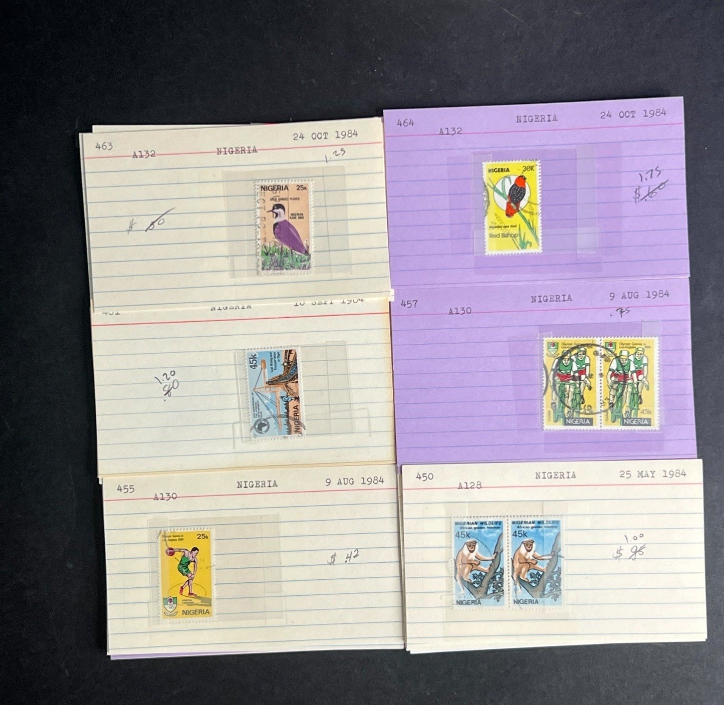 Nigeria Stamp Collection Dealer Cards $70 CV Mint & Used ZAYIX